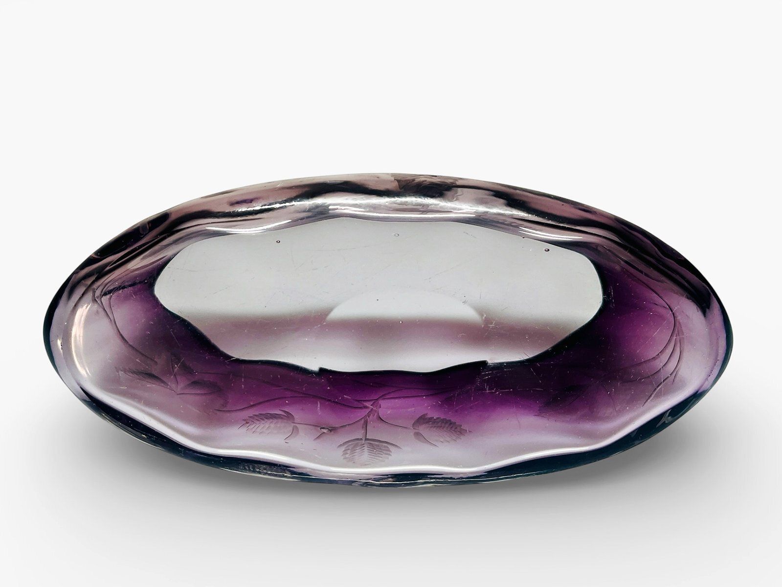 Art Nouveau Glass With Floral Cuts By Ludwig Moser, 1890s photo vinterior