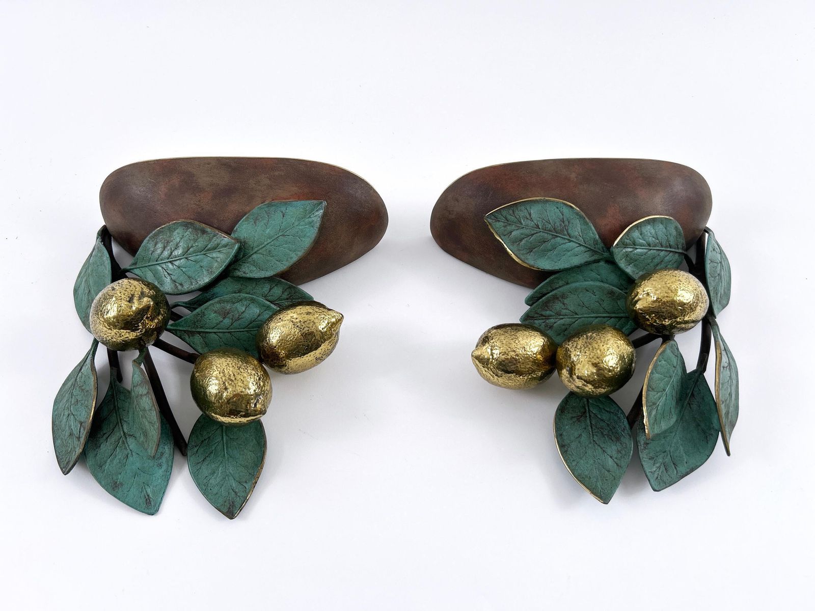 Set Of Two Rare & Amazing Mid Century Brass Lemon Sconces By Hans Möller 1970s photo for sale