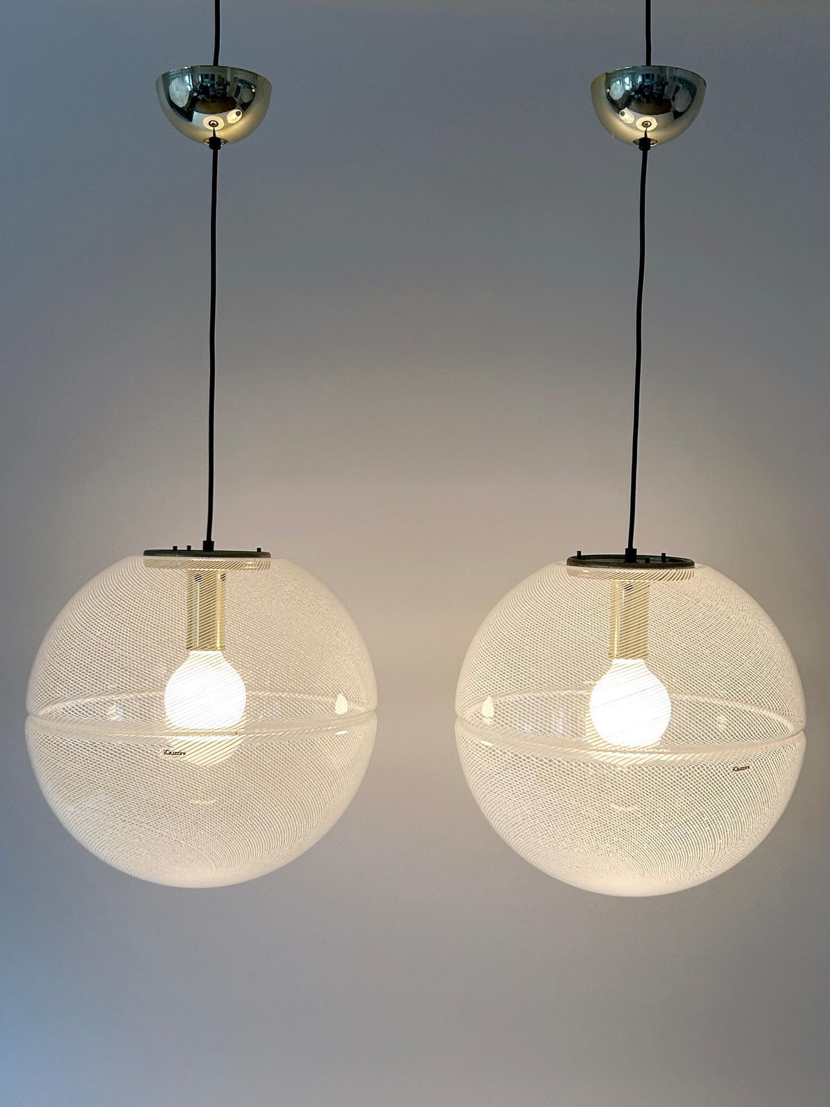 photo buy 1 Of 2 Elegant Mid Century Modern Sfera Pendant Lamps By Iguzzini Italy 1970s