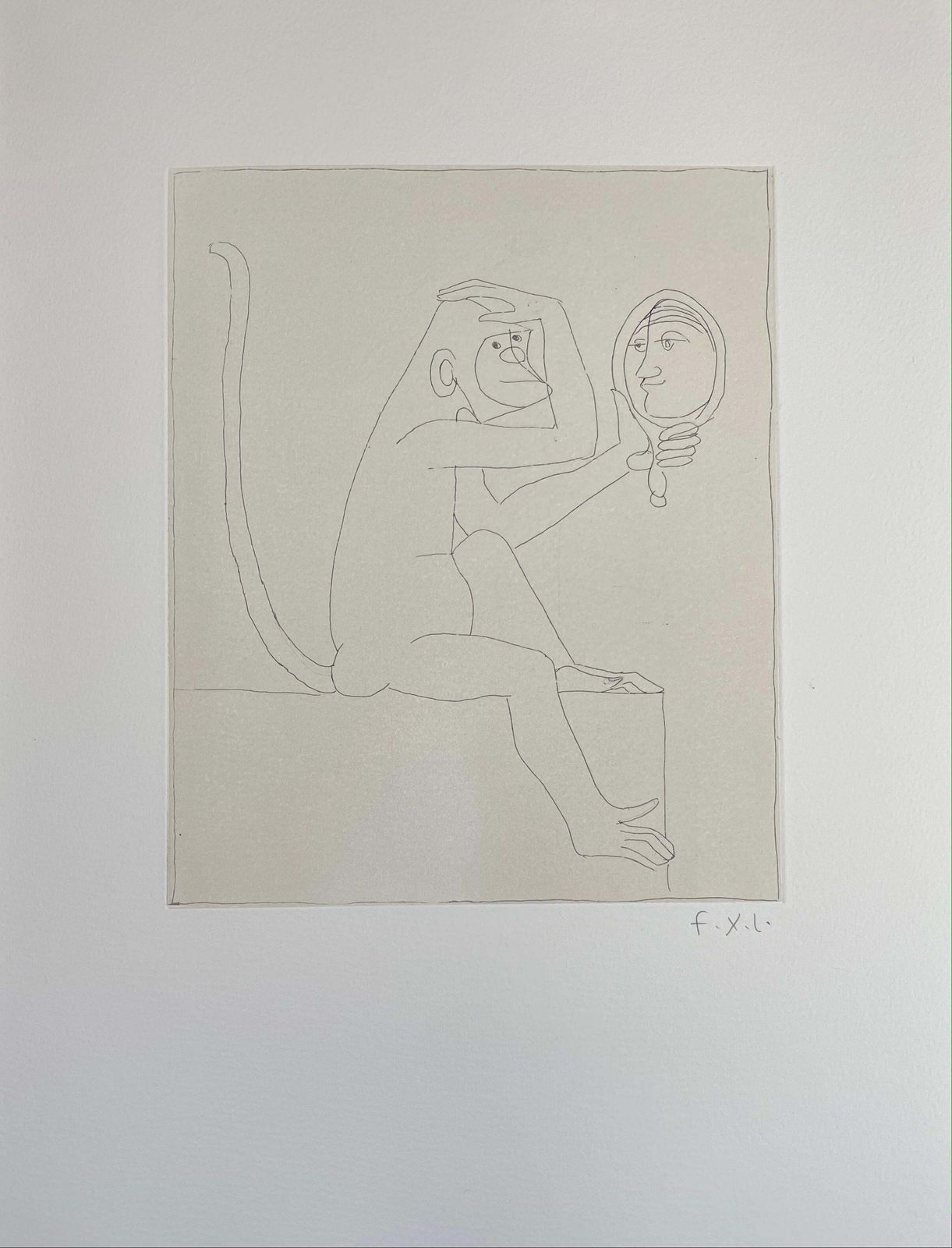 Claude And Francois Xavier Lalannefrancois Xavier Lalanne (1927 2008) The Monkey With The Mirror (Singe Au Miroir)2002 photo vinterior