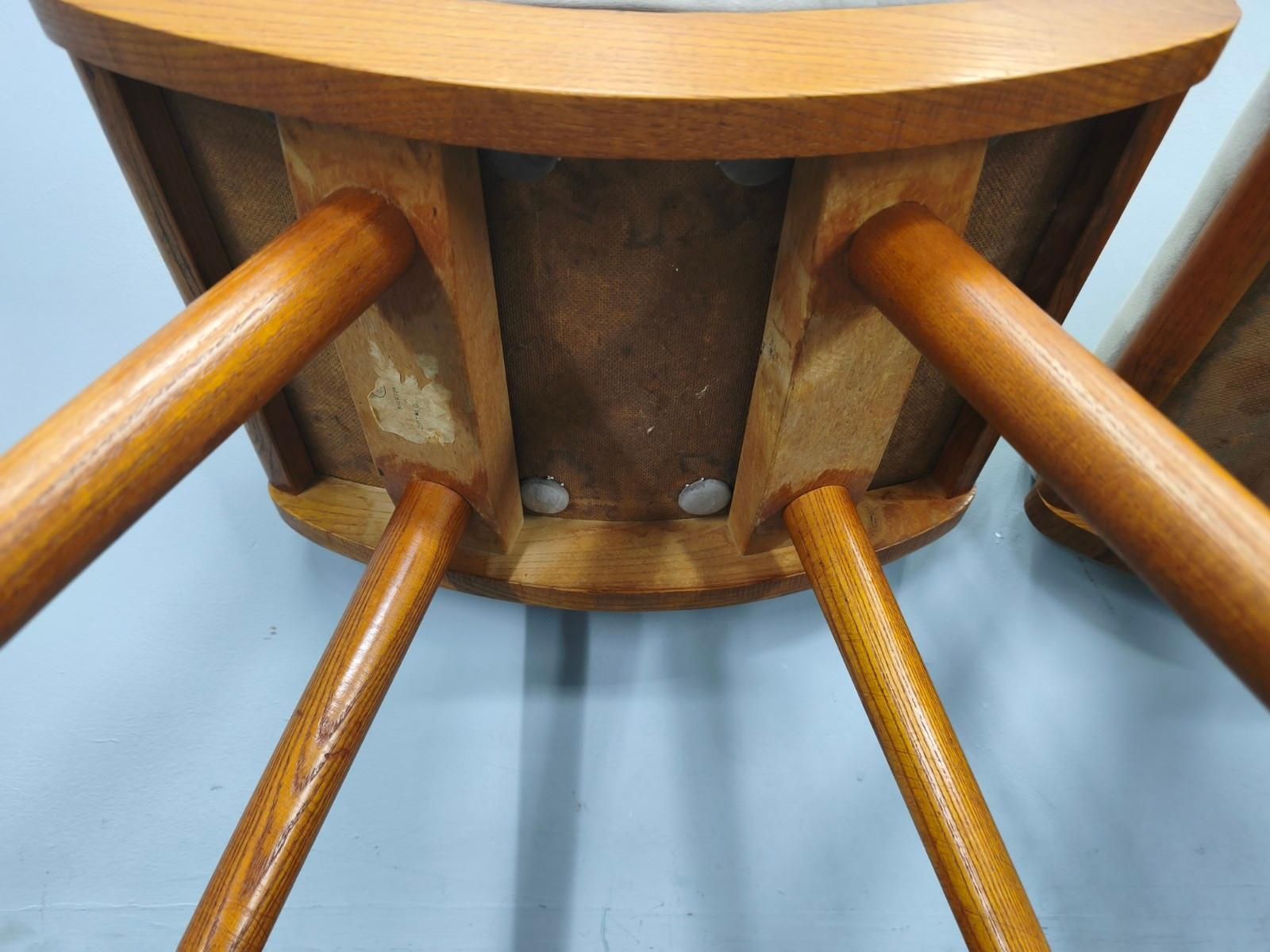 582.0 Mid Century Solid Maple Footstools With Curved Frames, 1960s photo