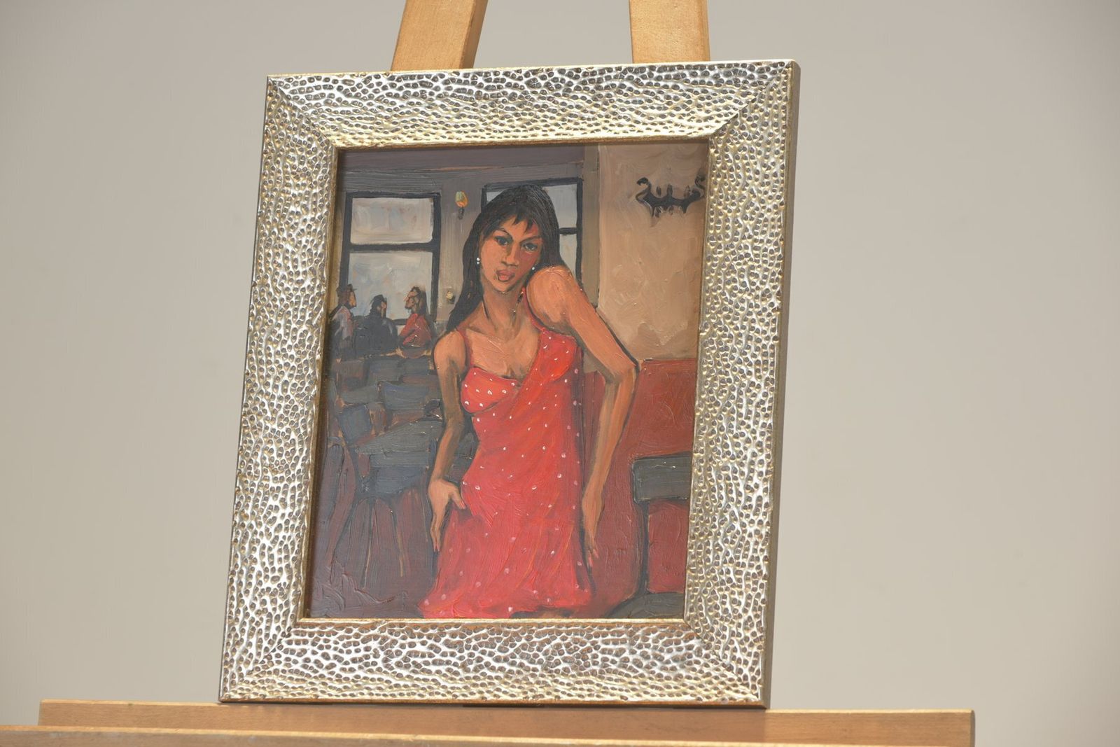 Del Vestido Rojo, Acrylic On Fiberboard, Marcela Ditomaso, 2004 photo Art