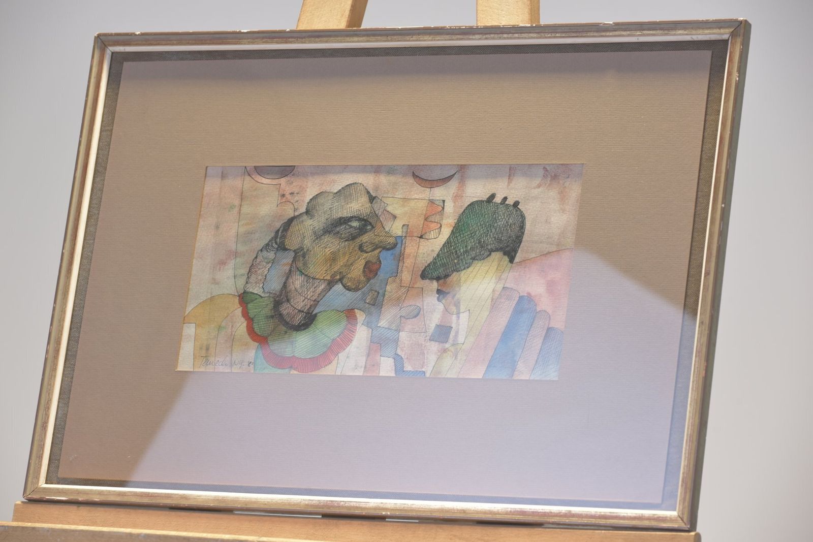 Figuren, Gunther Temech, Ny, 1980, Ink And Watercolors photo Art