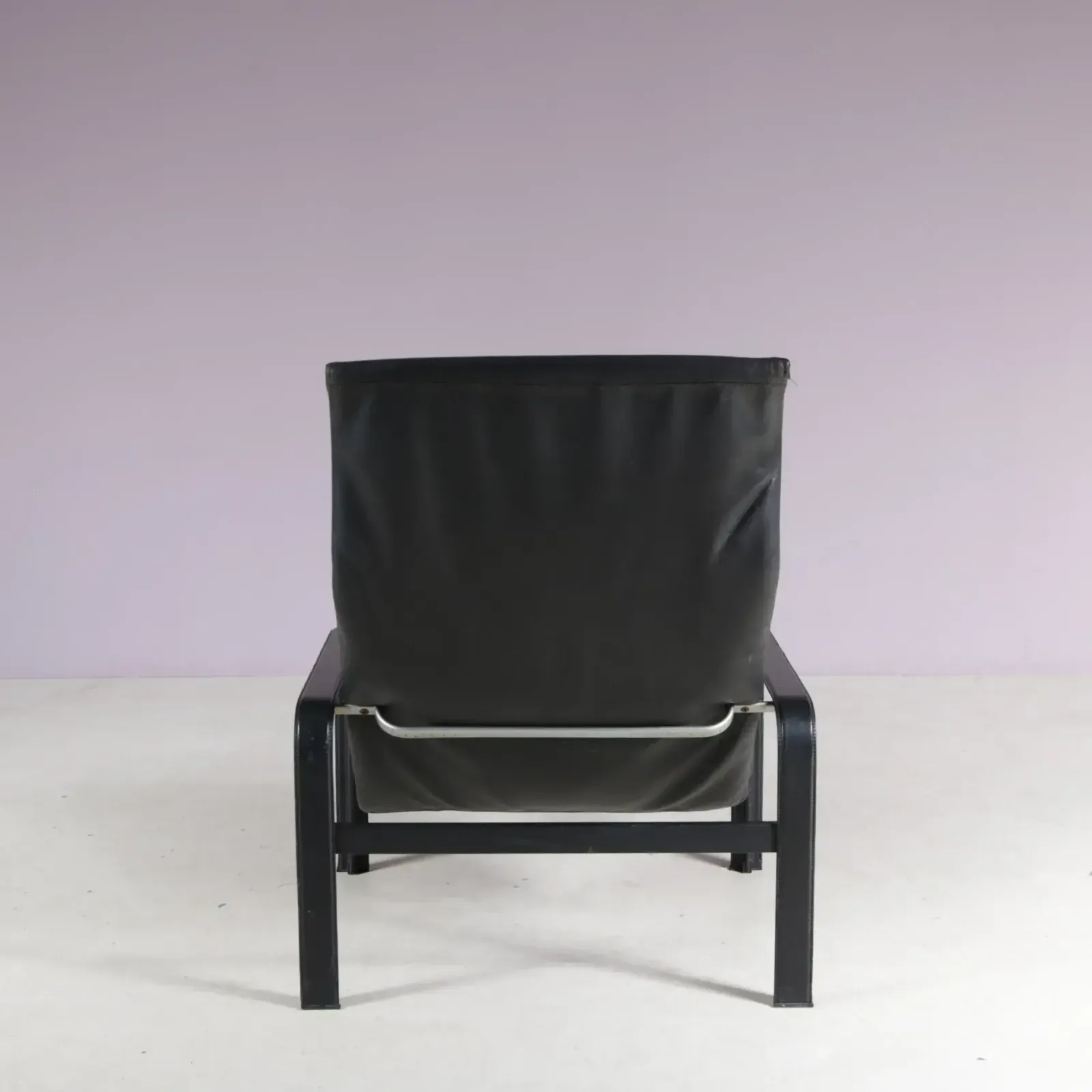 1980s Black Leather Lounge Chair By Jacques Toussaint & Patrizia Angeloni For Matteo Grassi, Italy photo Furniture