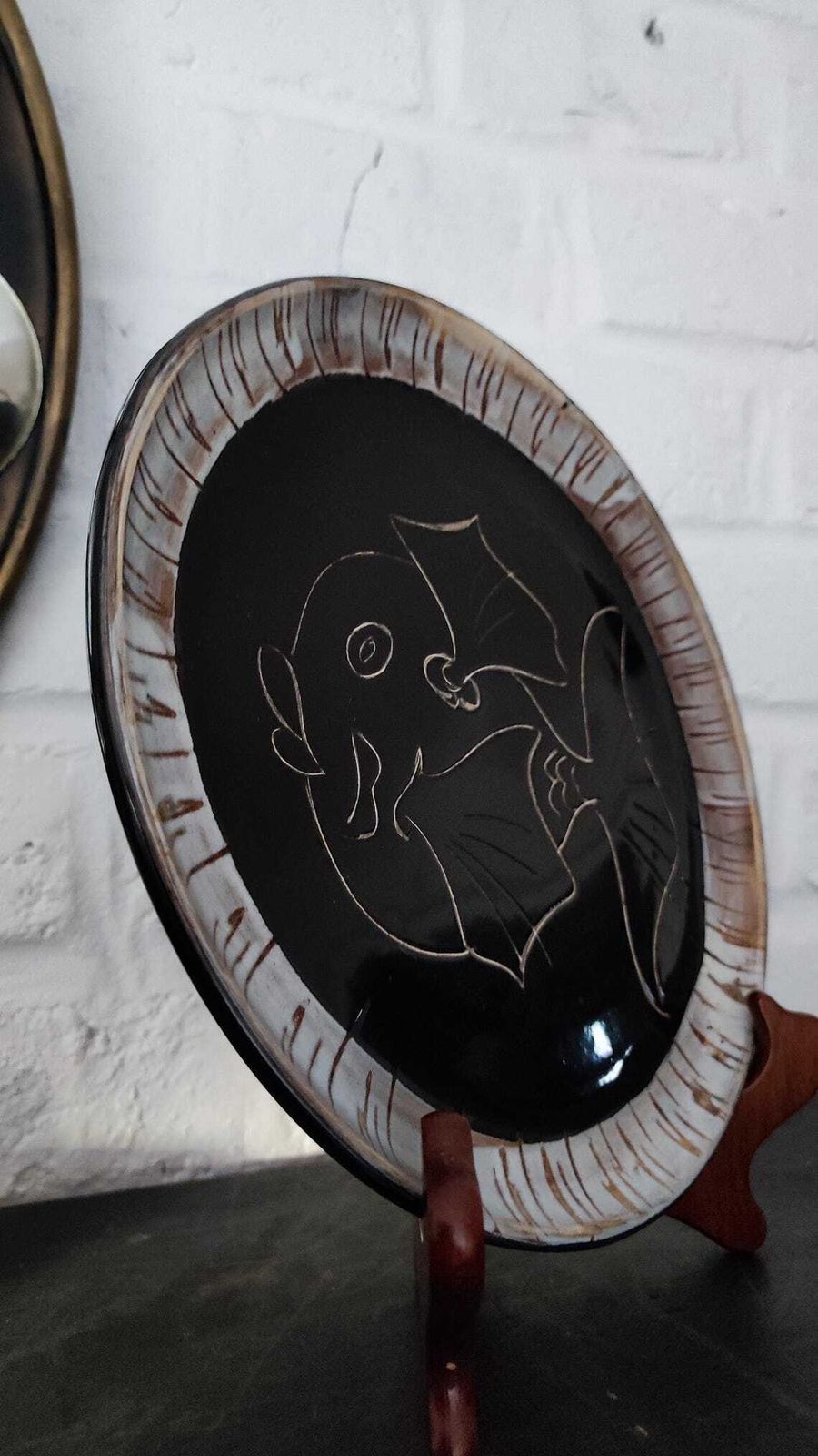 Mid Century Ceramic Decorative Plate Fish Design, Atelier Cerenne Vallauris photo 203.0