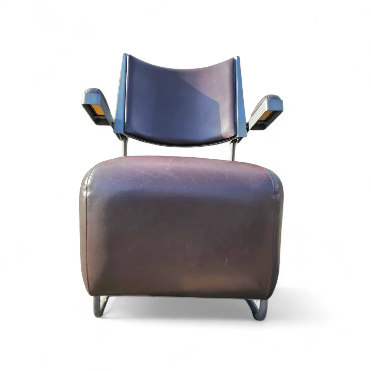 1280.0 3 X Oscar Armchair By Harri Korhonen For Inno Interior Oy / Brown Leather / 1980s photo