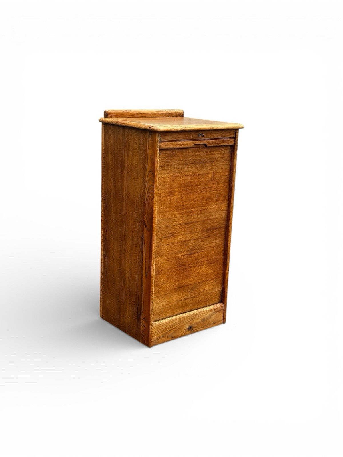 Light Oak Set Of 9 Filing Drawers With Tambour Rolling Front, With Key photo Furniture