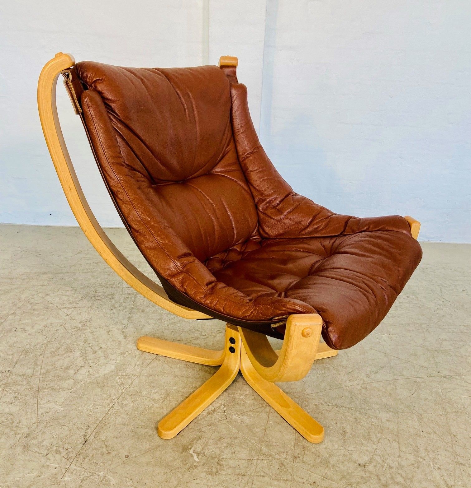 Vintage Retro Danish Mid Century  Skippers Cognac  Leather Lounge Chairs photo vinterior
