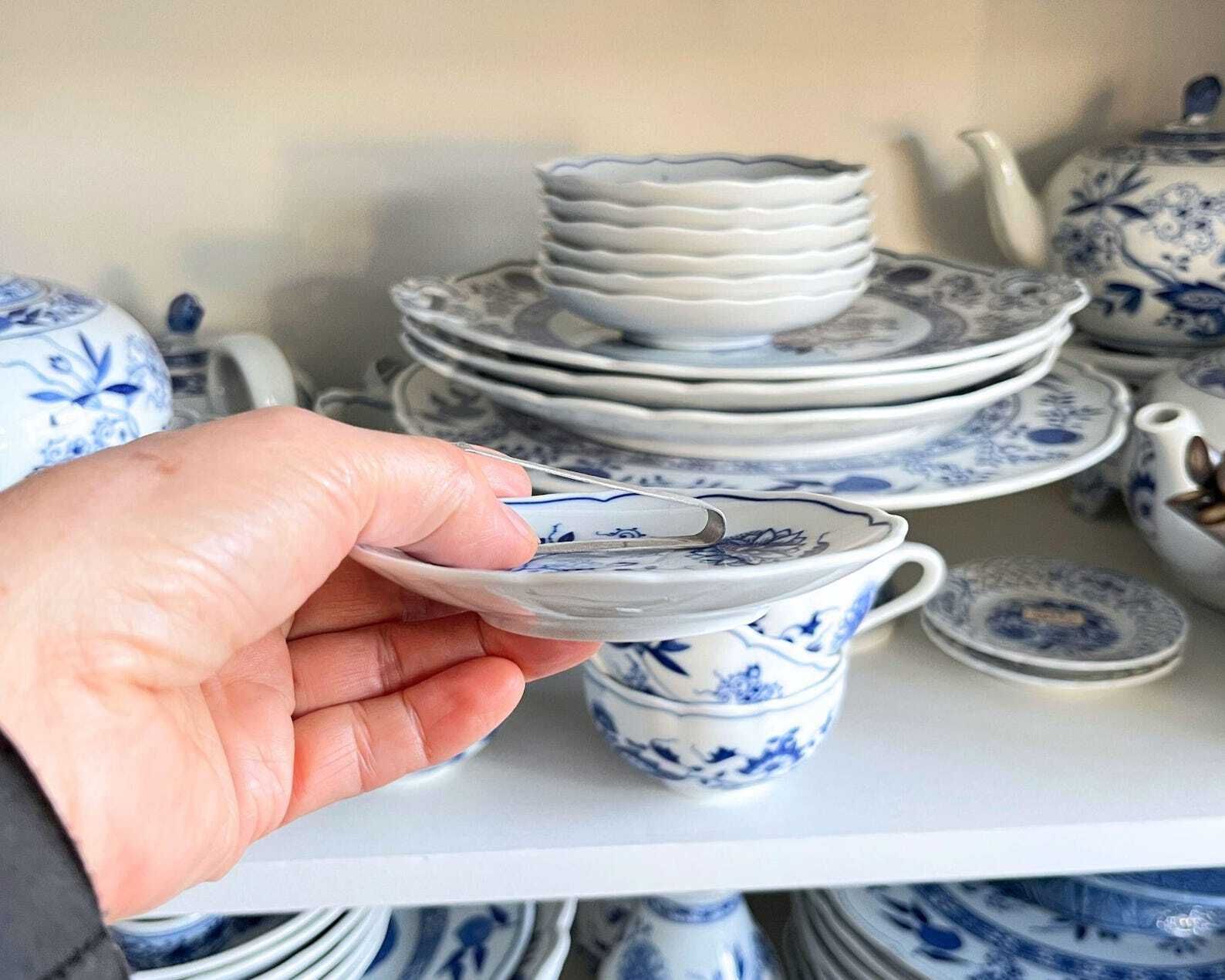 Blauw Uienpatroon Broodbordje | 6 Stuks | Klein Bijgerecht Bordje | Hutschenreuther Zwiebelmuster photo Woonaccessoires