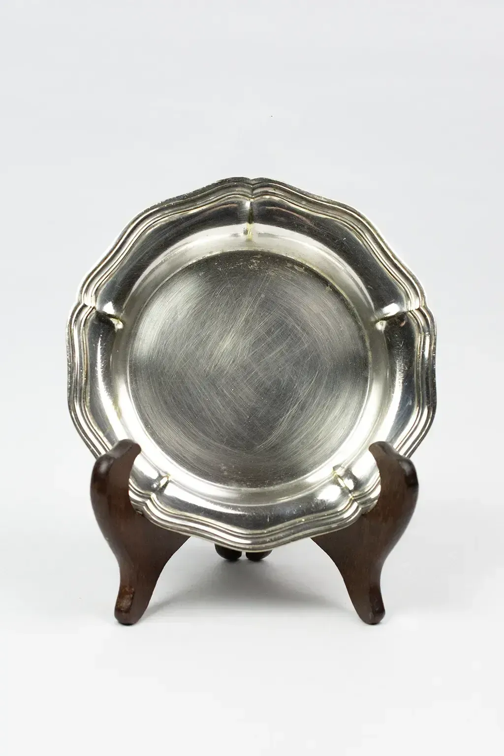 Christofle Silver Plated Metal Bottle Coaster With A Wire Border, 19th Century — With A Removable Clover Shaped Bottle Rest photo Home Decor