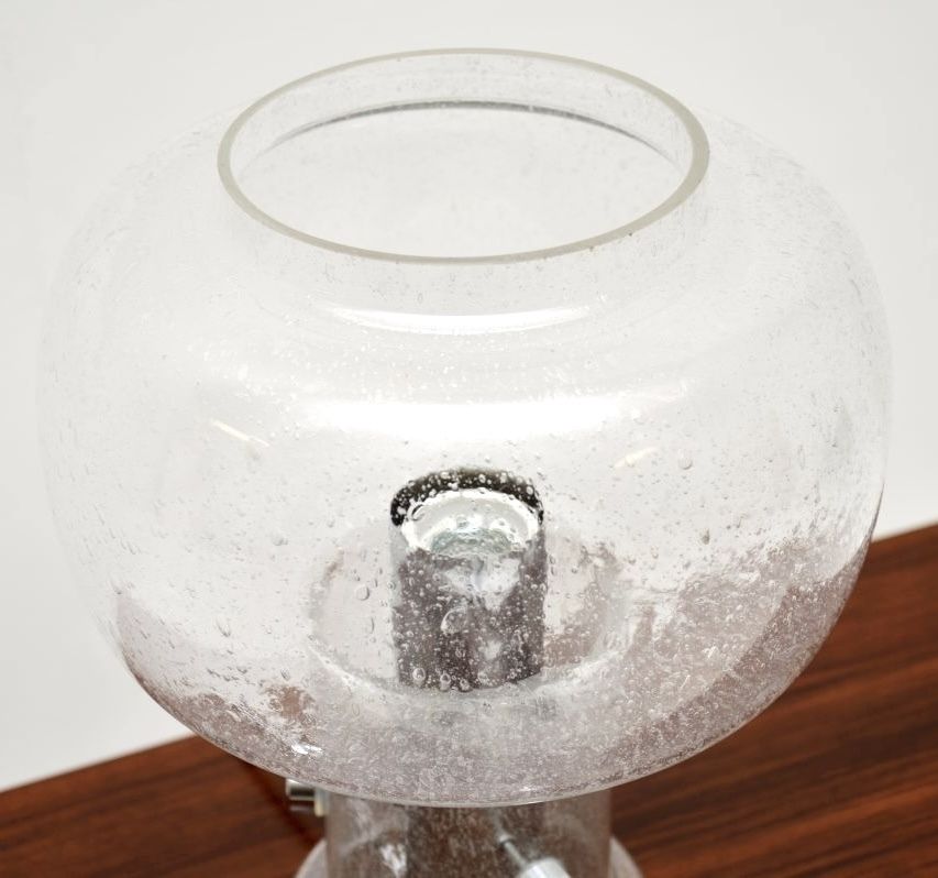 Vintage French Glass And Chrome Table Lamp photo 358.0