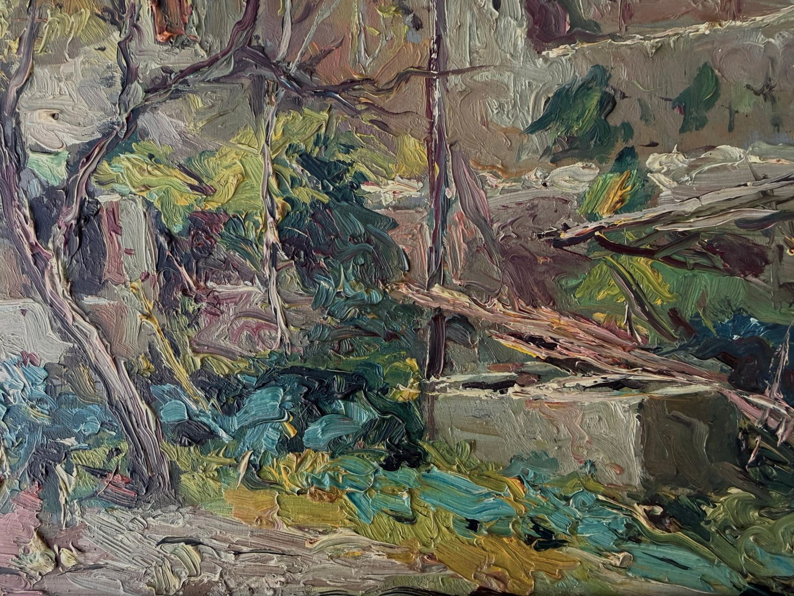 Joan Asensio Marine Mid Century Catalan Farmhouse Oil Painting Mediterranean Rustic Landscape 1940 photo buy