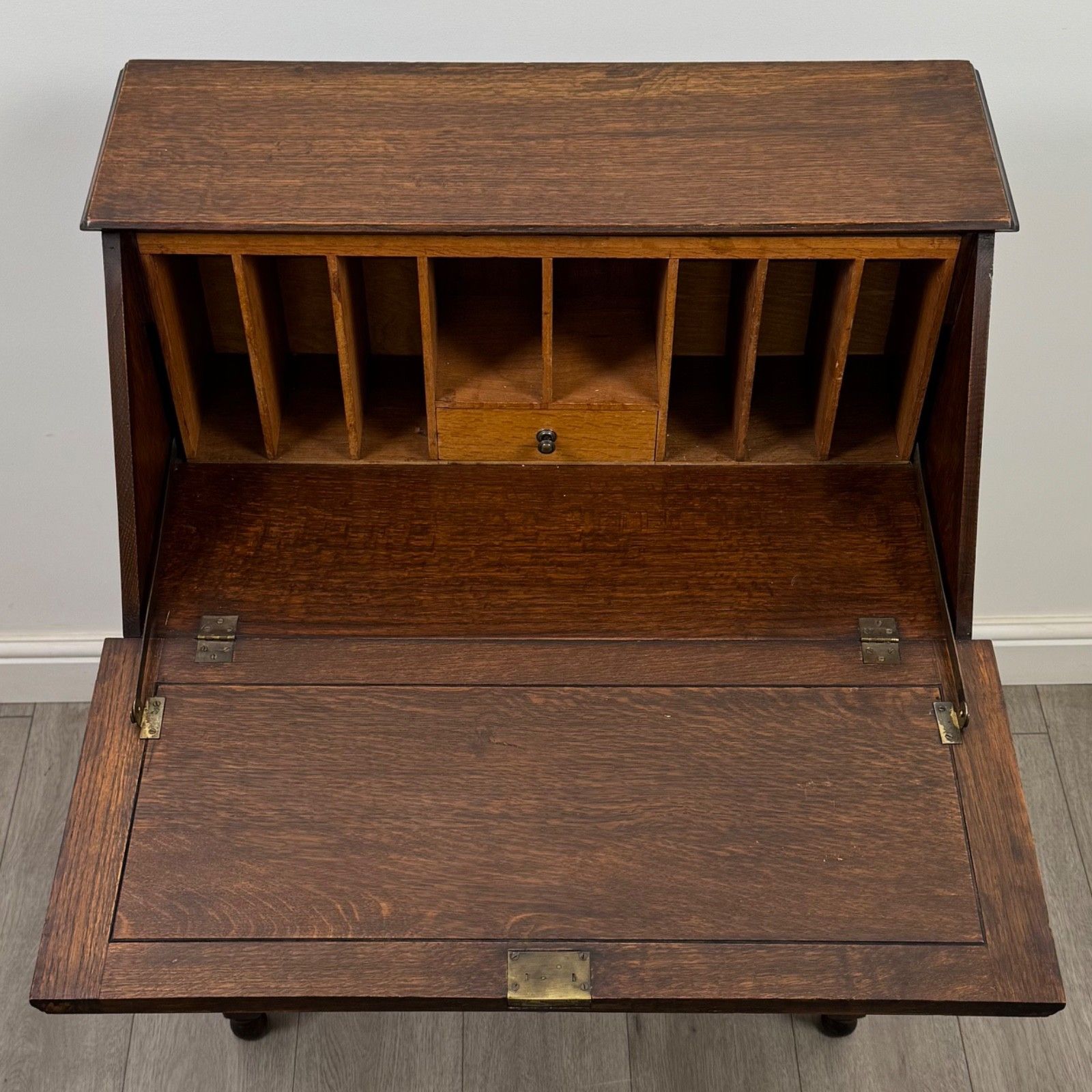 Furniture Antique 20th Century Fine Jacobean Style Bureau In Oak ( Af 5261 ) photo