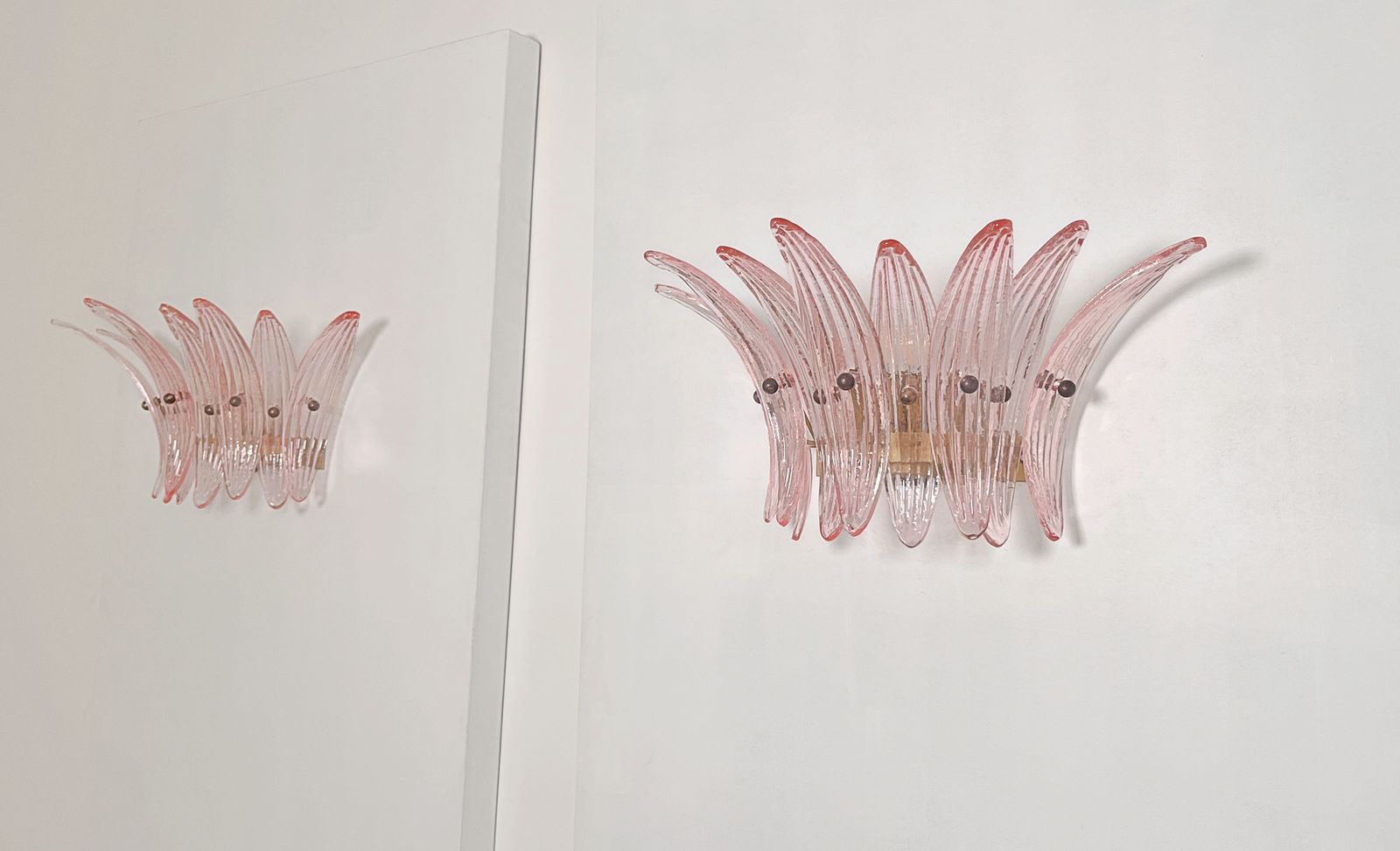 Vintage Palmette Wall Light   Pink Glasses photo Lighting