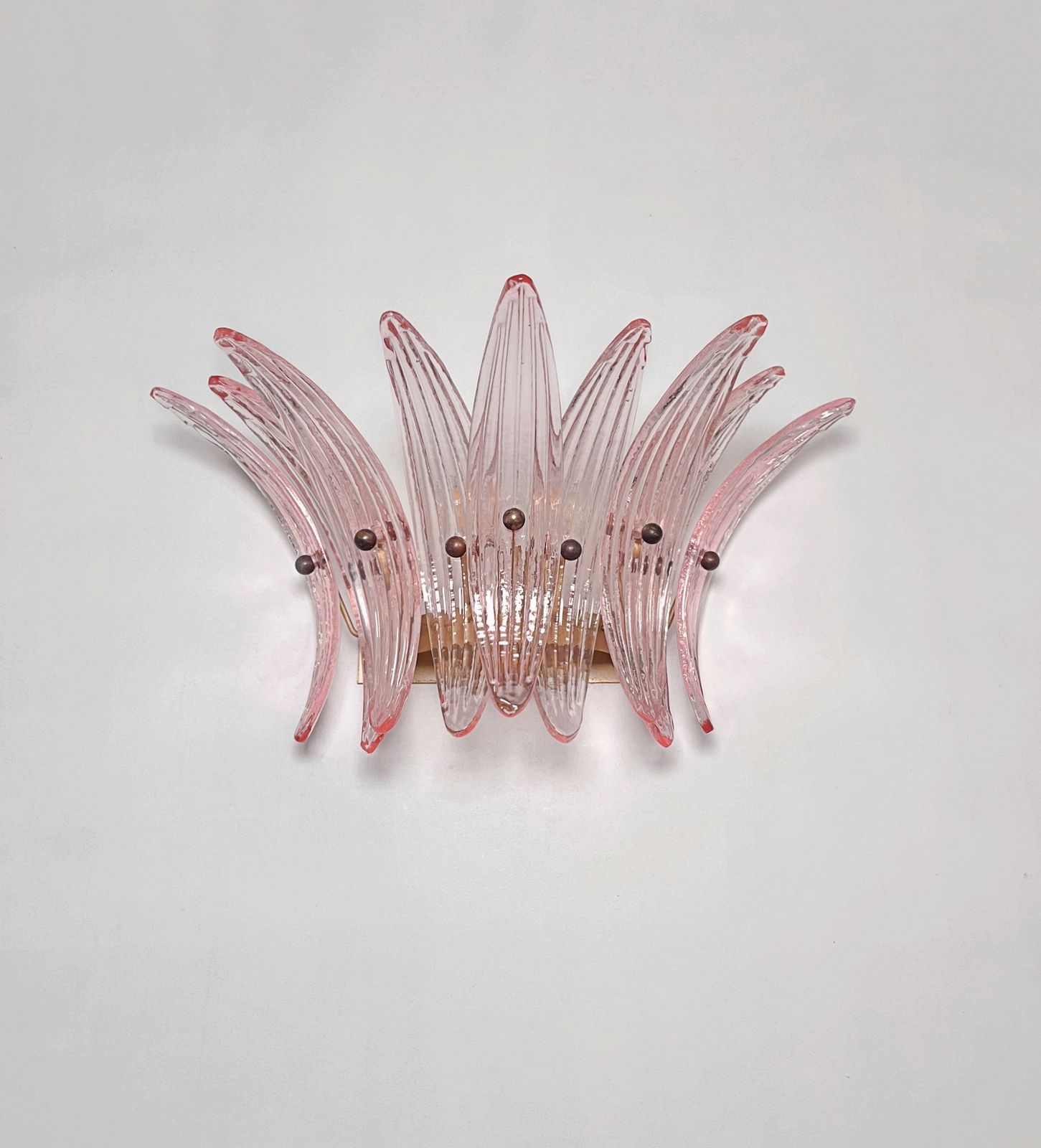 Vintage Palmette Wall Light   Pink Glasses