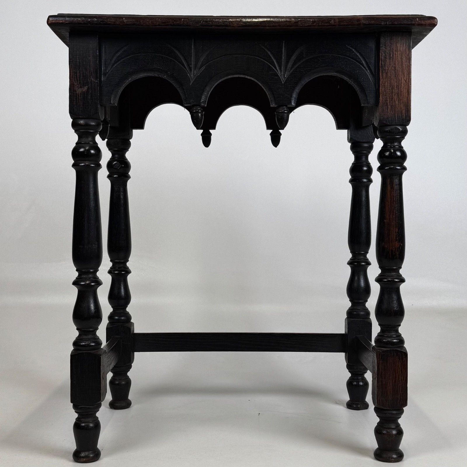 Antique 19th Century Victorian Carved Oak Side Table ( Af 5290 ) photo vinterior