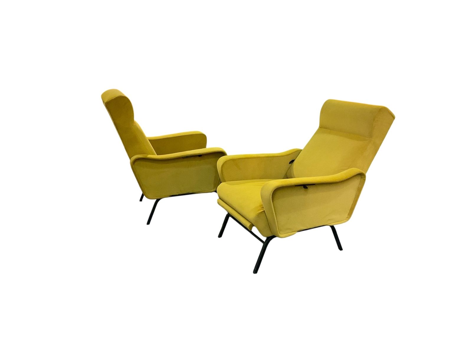 Pair Of 1950’s Italian Reclinable Armchairs By Brevetti Casati  Lissone With Foot Rest photo Furniture