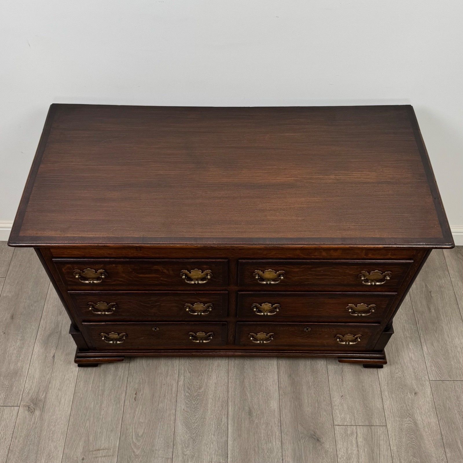 photo furniture Antique 18th Century Georgian Lancashire Chest In Oak ( Af 5221 )