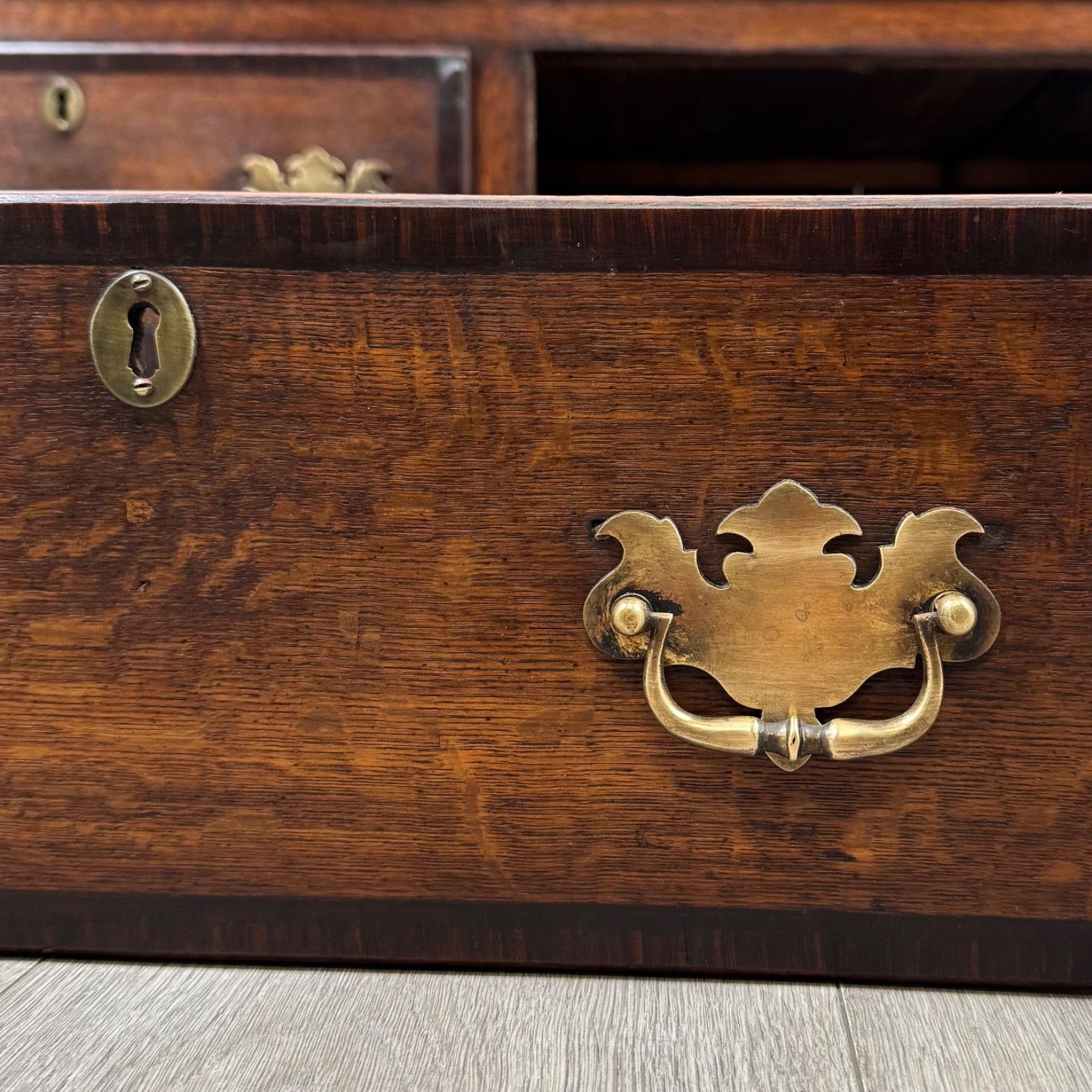 825.0 Antique 18th Century Georgian Lancashire Chest In Oak ( Af 5221 ) photo