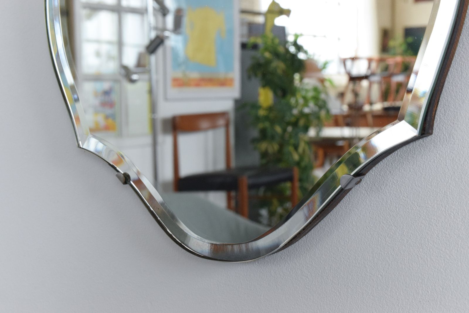 Vintage Frameless Bevelled Mirror photo for sale