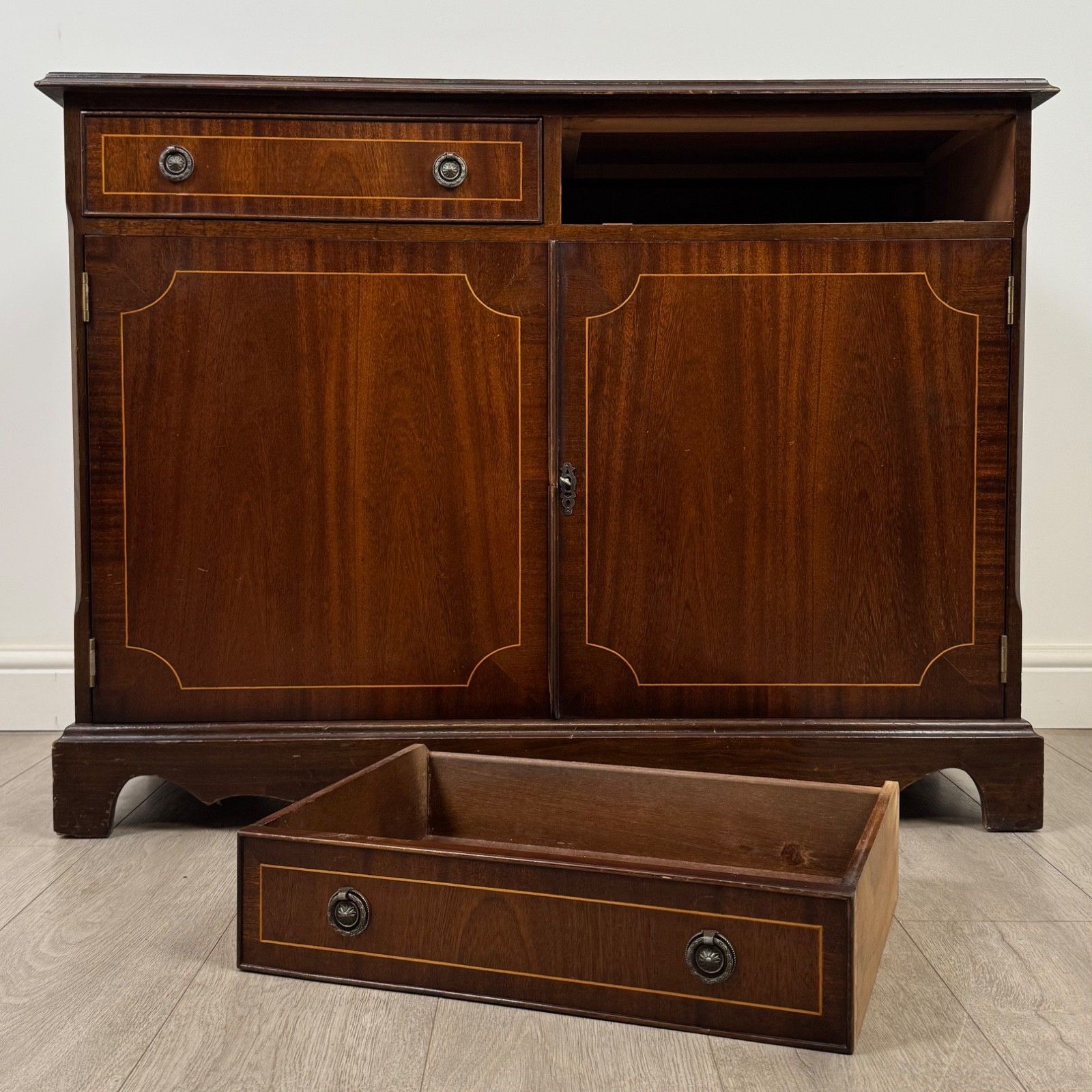 Furniture Antique 20th Century Inlaid Cupboard In Mahogany ( Af 5263 ) photo