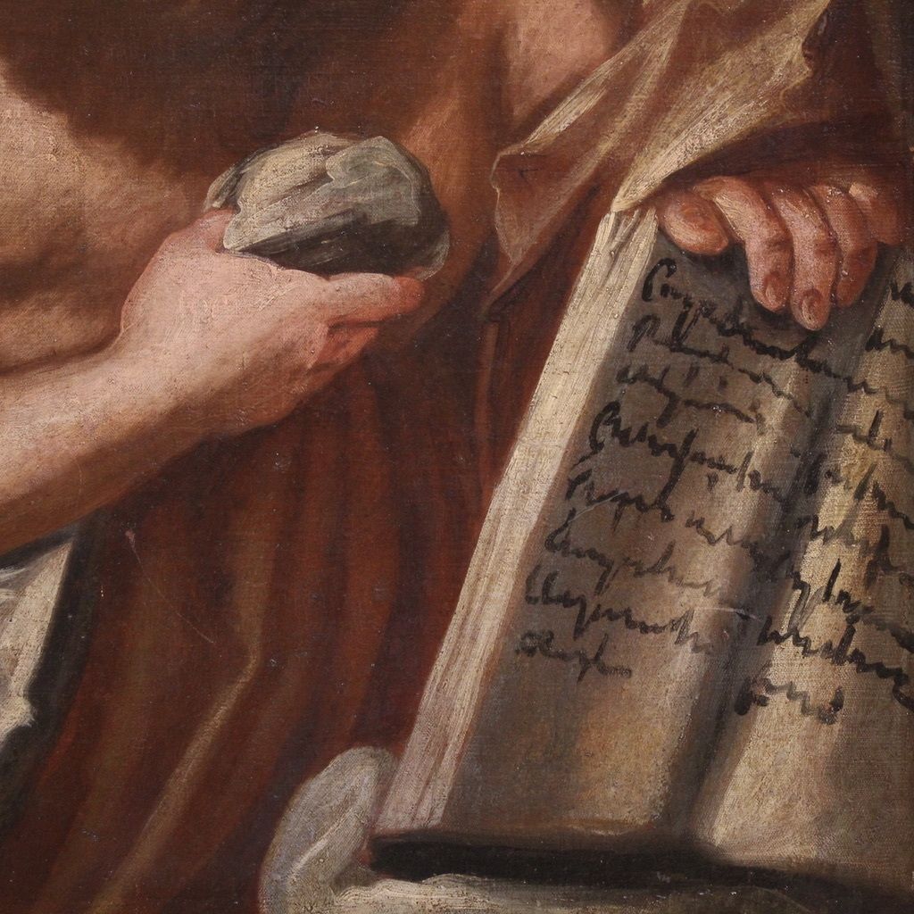 2800.0 Antique Religious Painting From The 17th Century, Penitent Saint Jerome photo