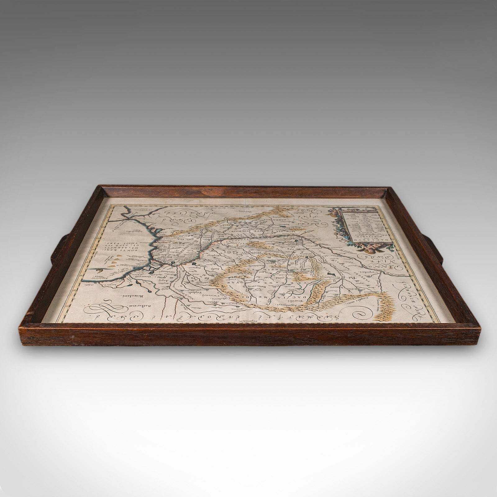Antique Cartographer's Serving Tray, English, Platter, European Map, Edwardian photo for sale