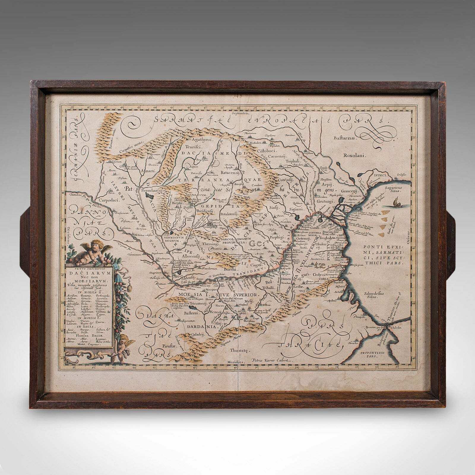 Antique Cartographer's Serving Tray, English, Platter, European Map, Edwardian photo 913.0
