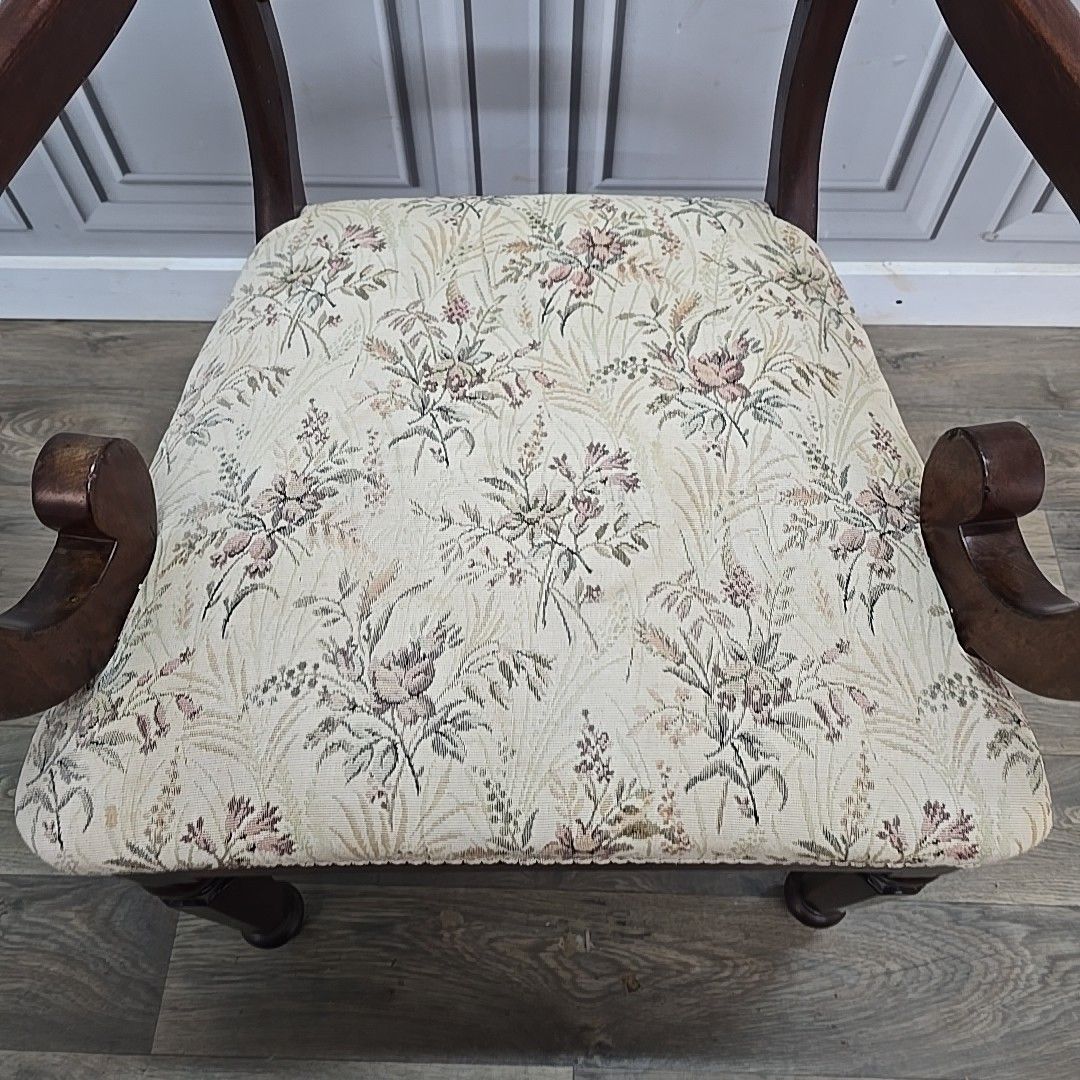 Antique Victorian Mahogany Armchair Solid Wood Regency Style Carver Desk Chair photo buy