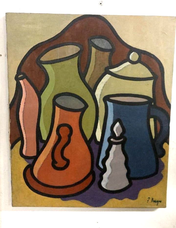 Franco Prayer Still Life Oil Painting (1924) 60x50 Cm
