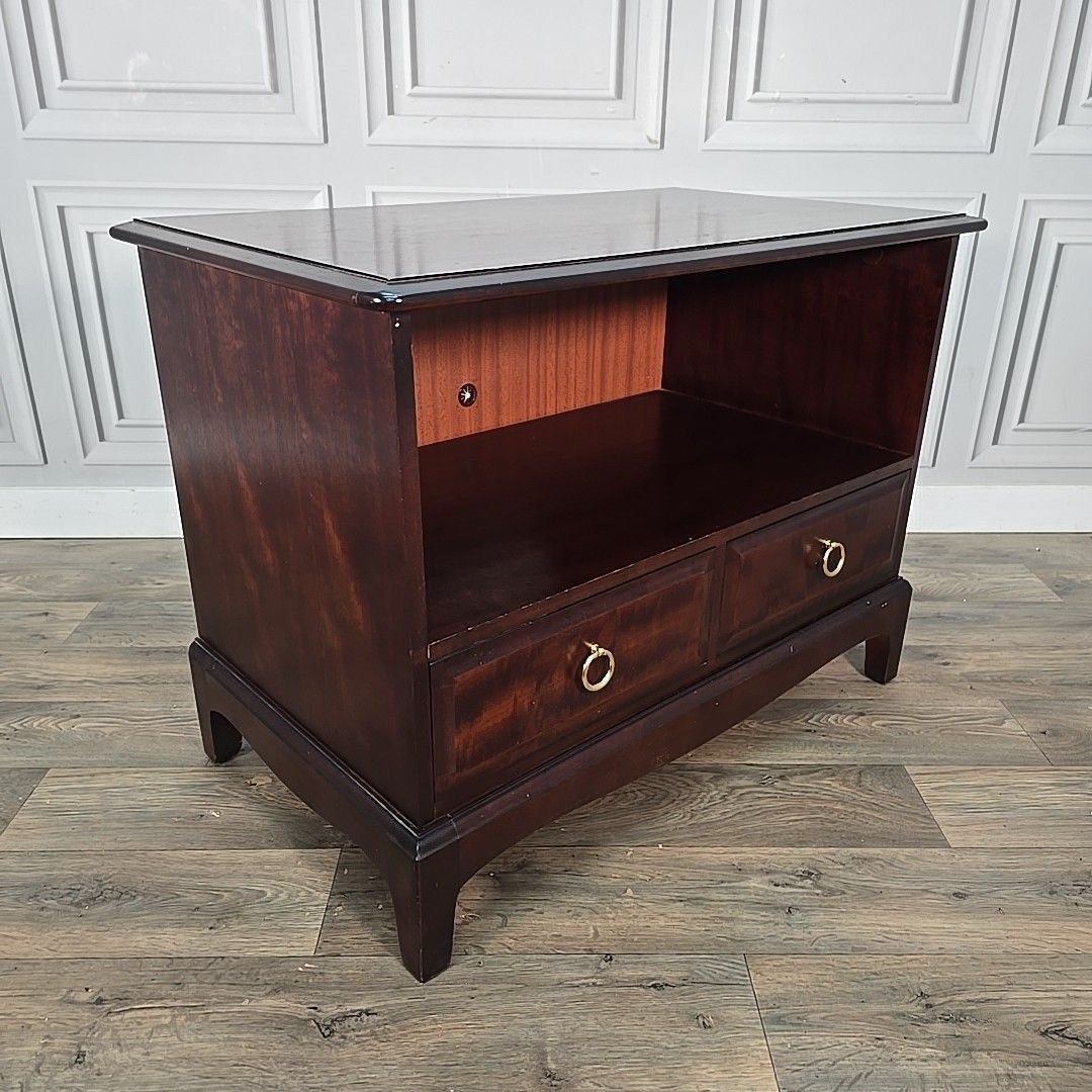Stag Minstrel Tv Unit Media Cabinet Mahogany 2 Drawer Vintage Retro Table photo furniture