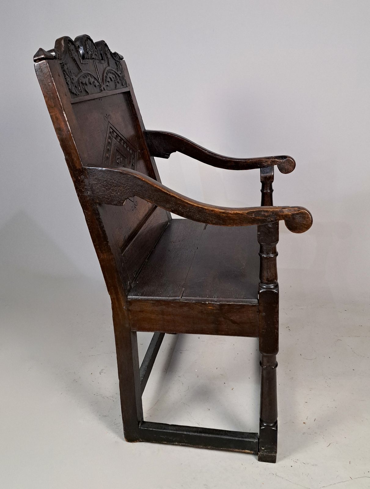 English Oak Yorkshire Wainscot Armchair C. 1635 photo vinterior