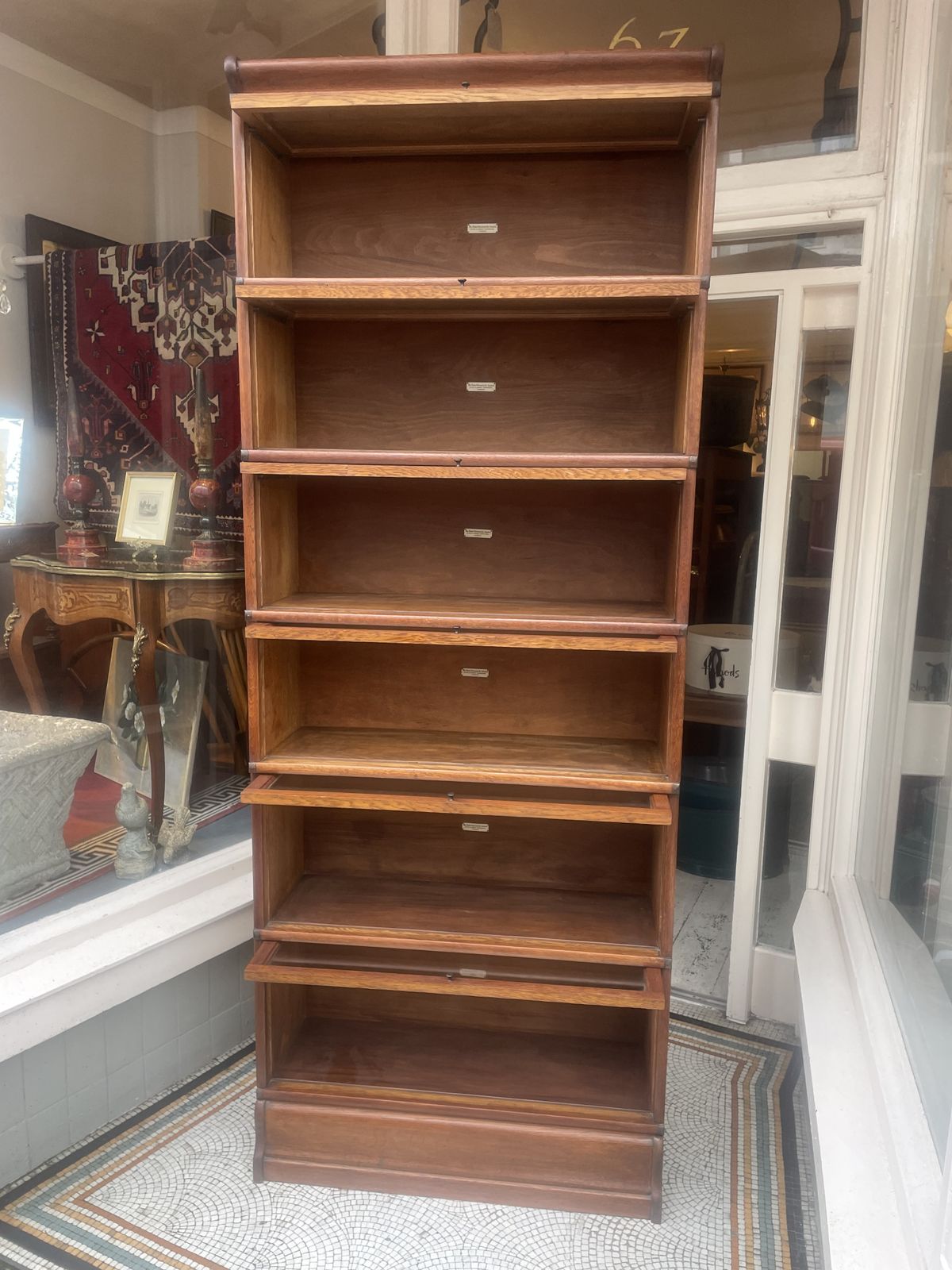 Antique Oak Globe Wernicke Sectional Barristers Book Case photo furniture