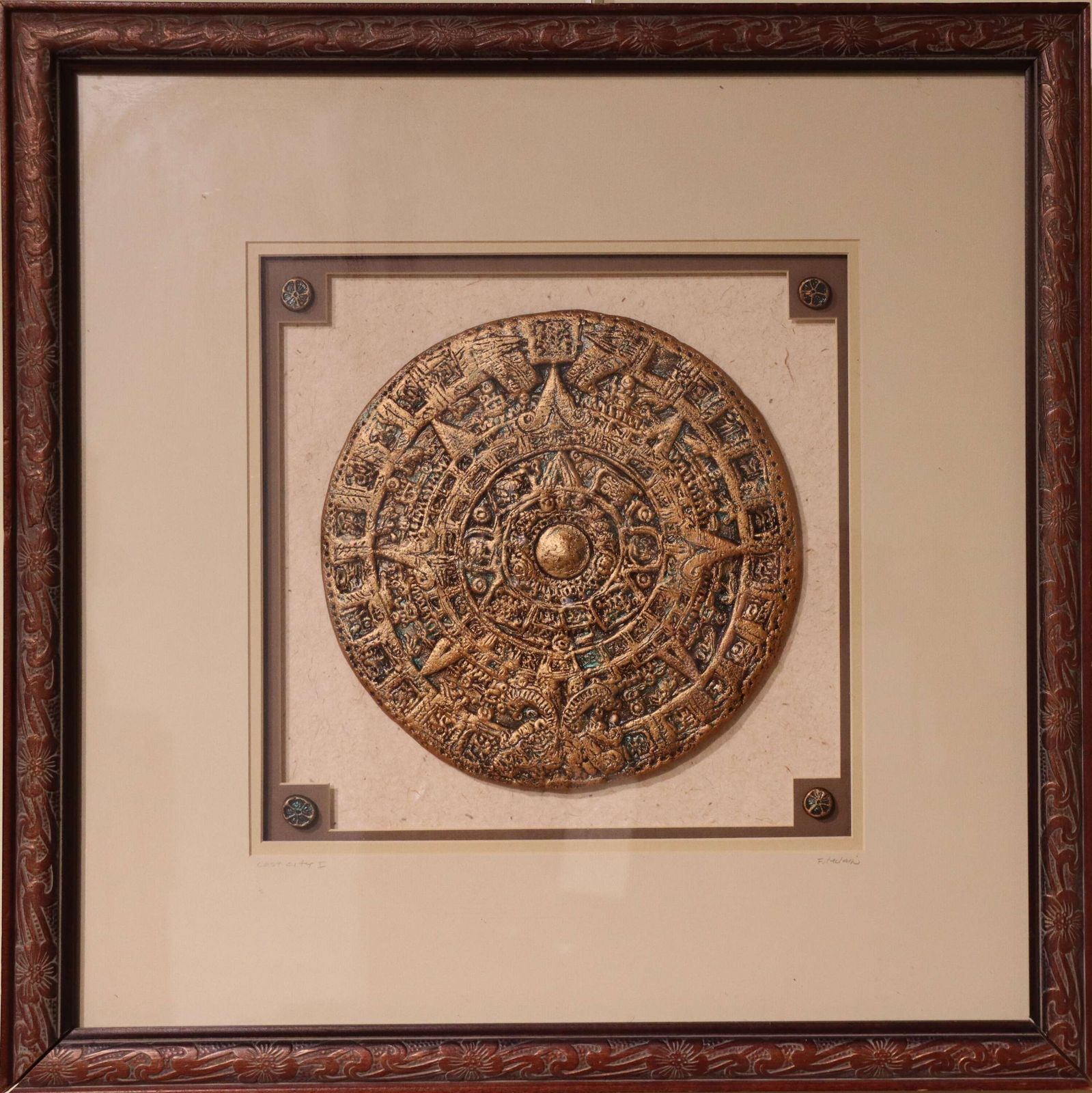 Pair Of Aztec Inspired 3d Wall Sculptures – Lost City I & Lost City II By F. Mclain photo buy