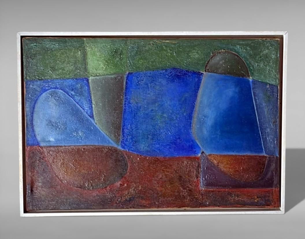 Abstract Lyrical French Oil Painting On Canvas photo furniture