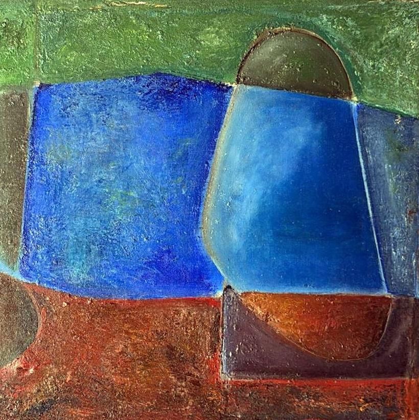 Abstract Lyrical French Oil Painting On Canvas photo vinterior