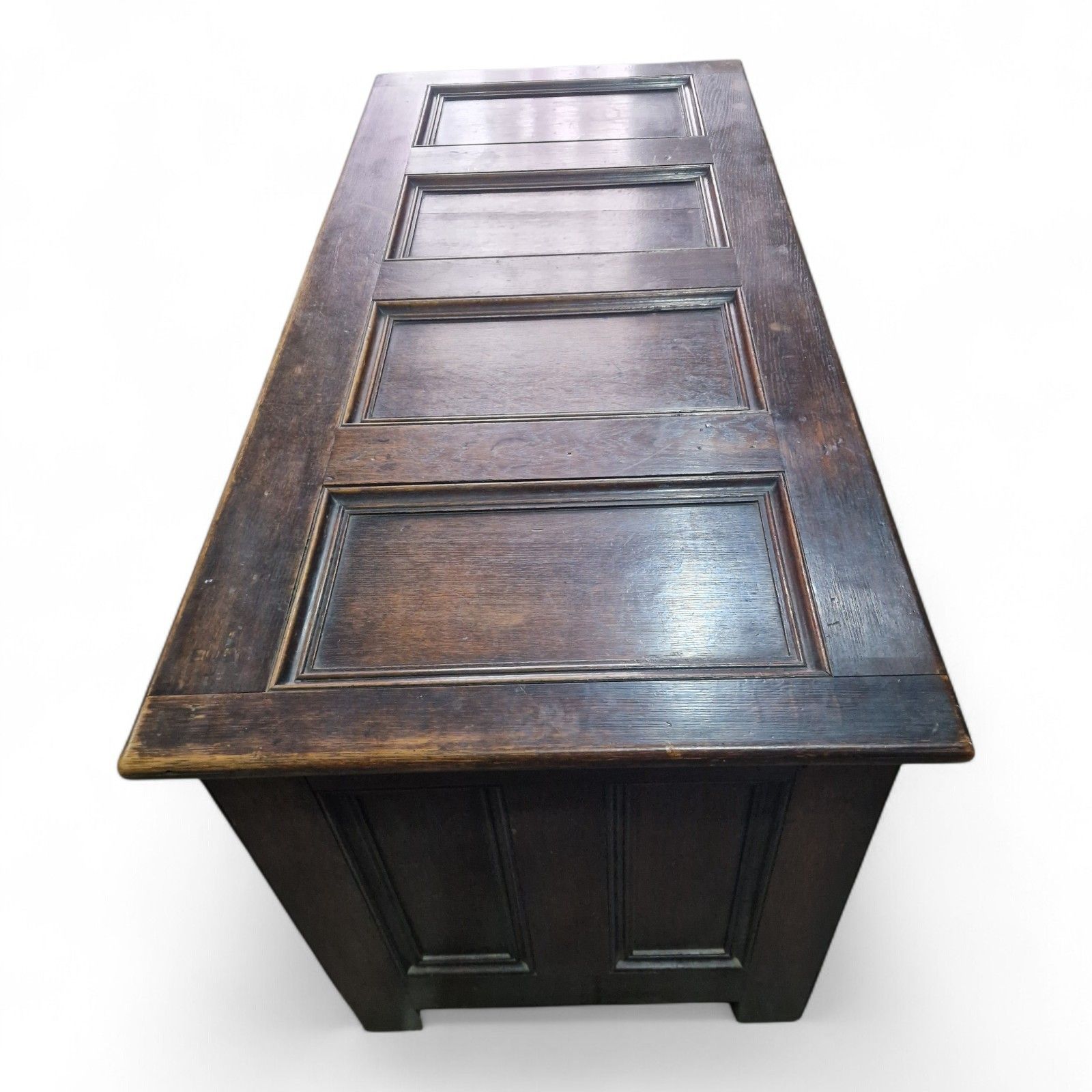 photo buy 19th Century Panelled Coffer Large Antique Oak Blanket Chest Trunk Oversized