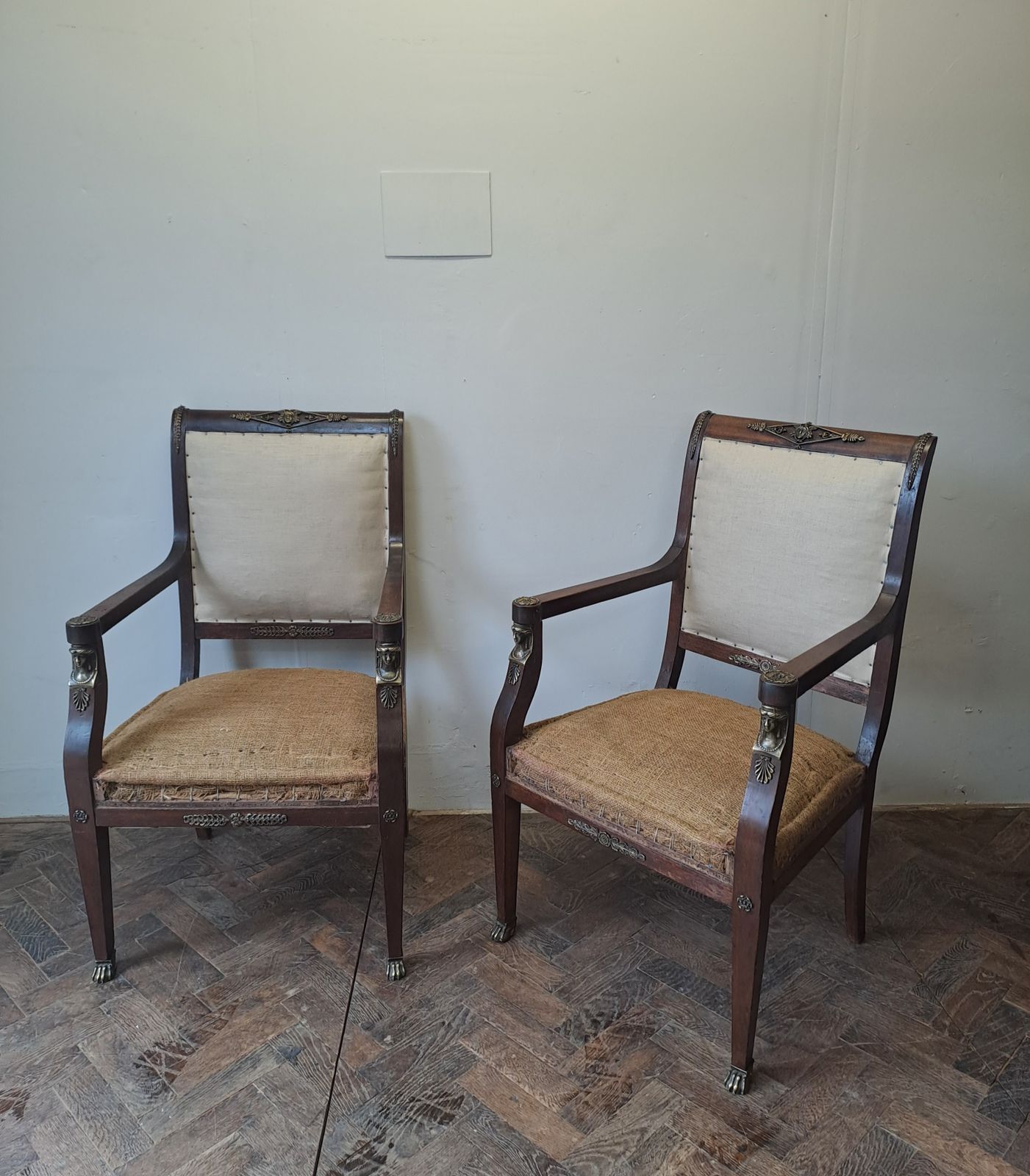 Pair Of French Empire Style Armchairs, Circa 1900
