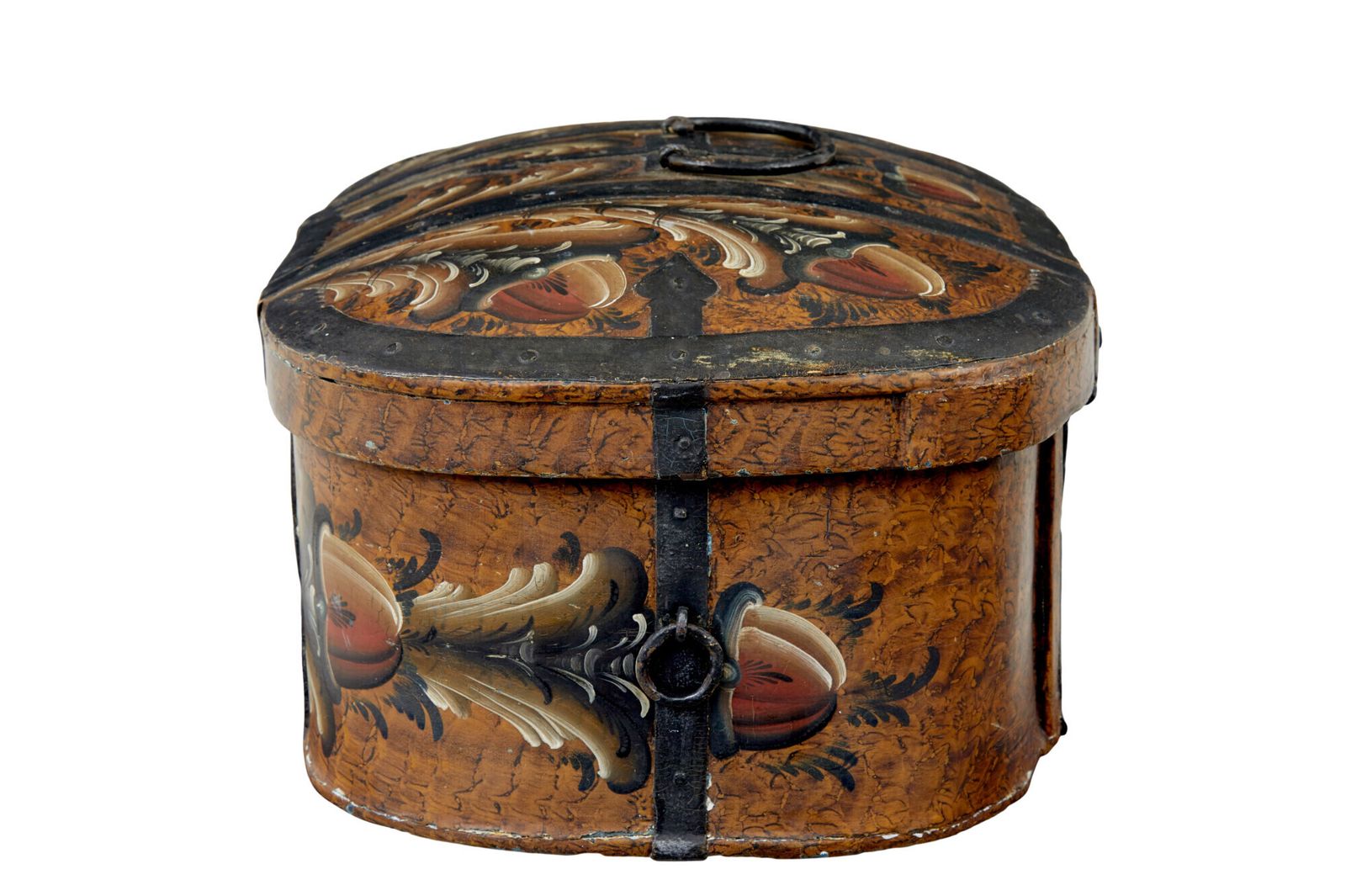 19th Century Scandinavian Folk Art Hand Painted Box photo vinterior