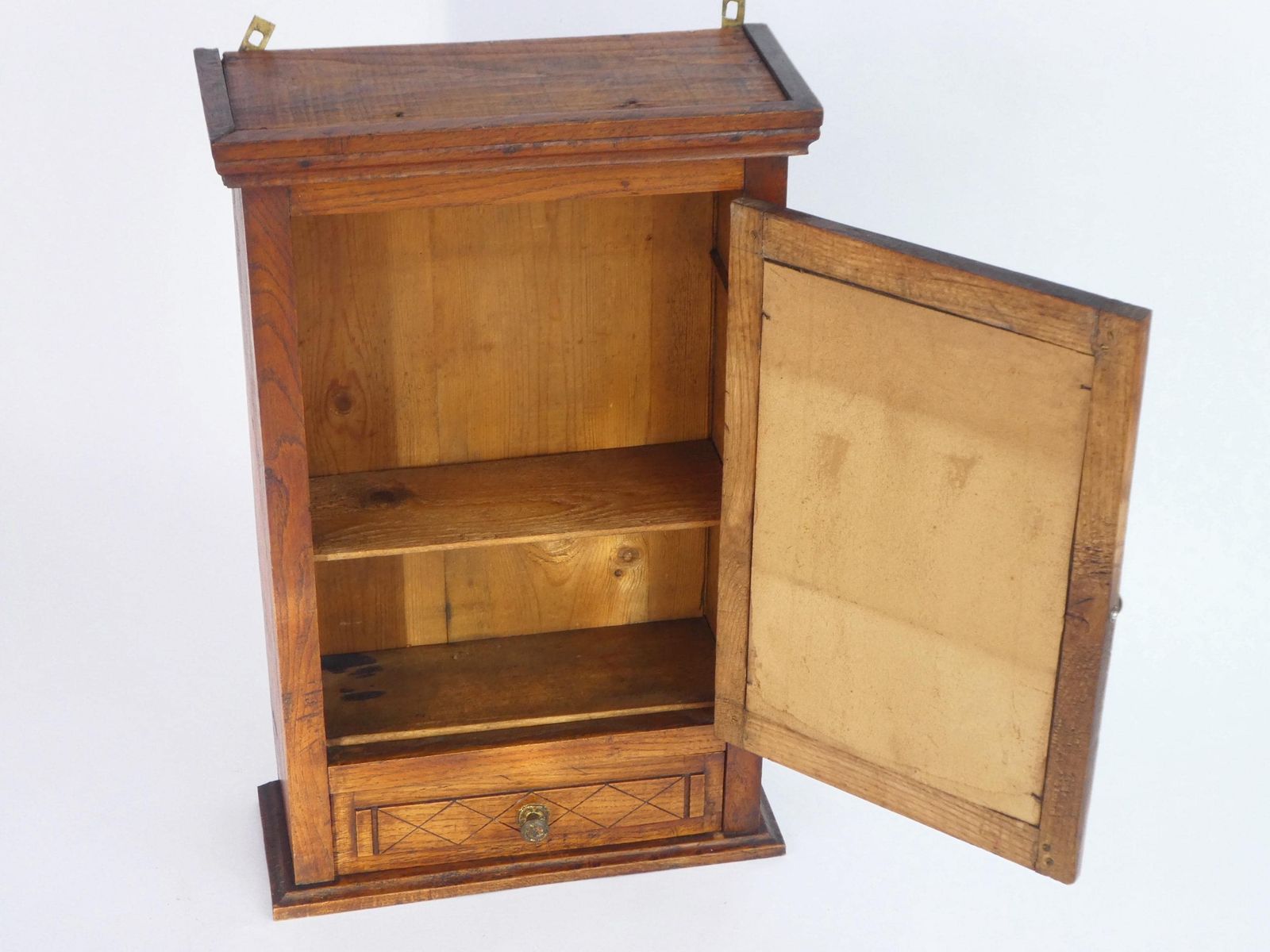 photo furniture Antique Art Deco Wooden Mirror Cabinet With Drawer, Carved Apothecary, Farmhouse Wall Decor