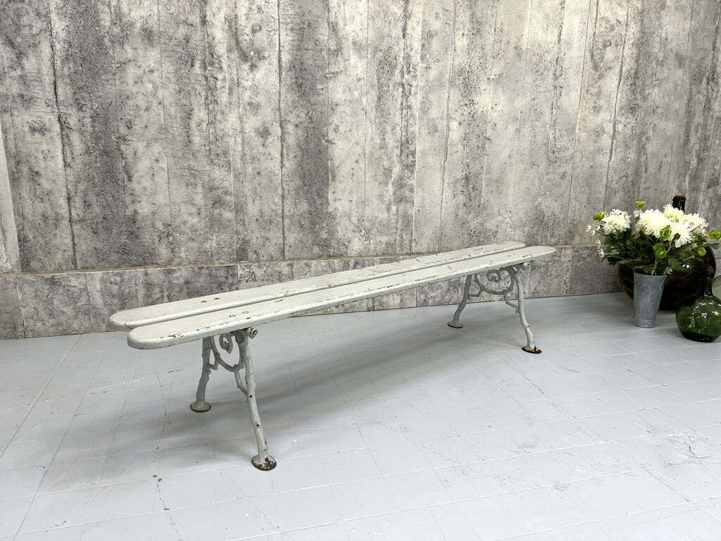 Grey Cast Iron And Wooden Bench