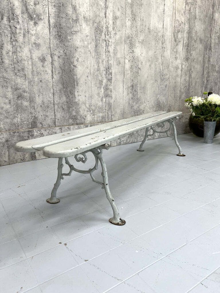 Grey Cast Iron And Wooden Bench photo for sale