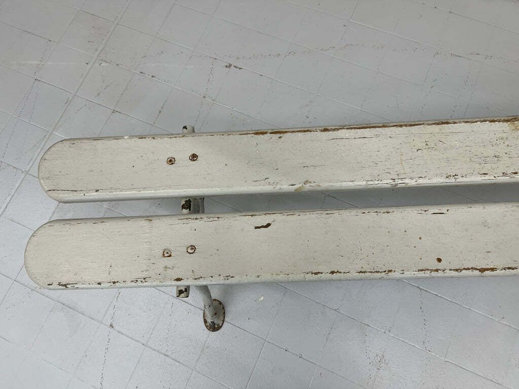 Grey Cast Iron And Wooden Bench photo vinterior