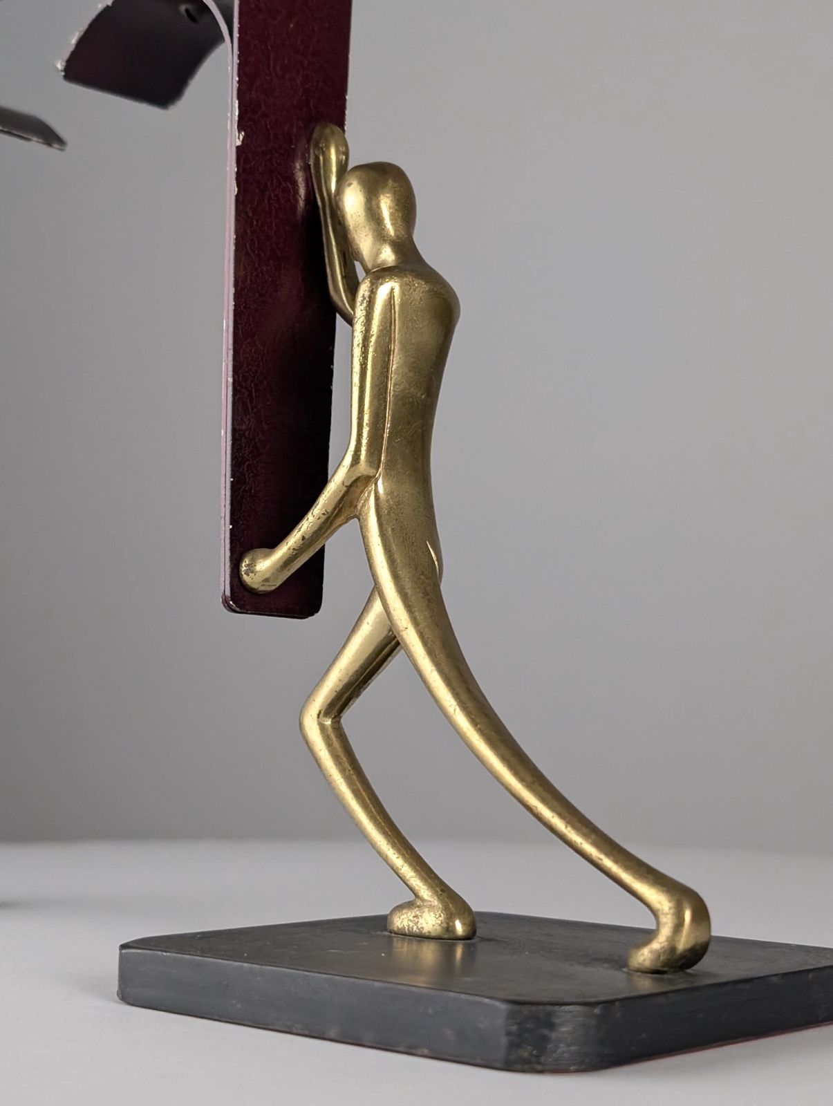 Pair Of Sculptural Bronze Candlesticks By Karl Hagenauer, 1940s photo furniture