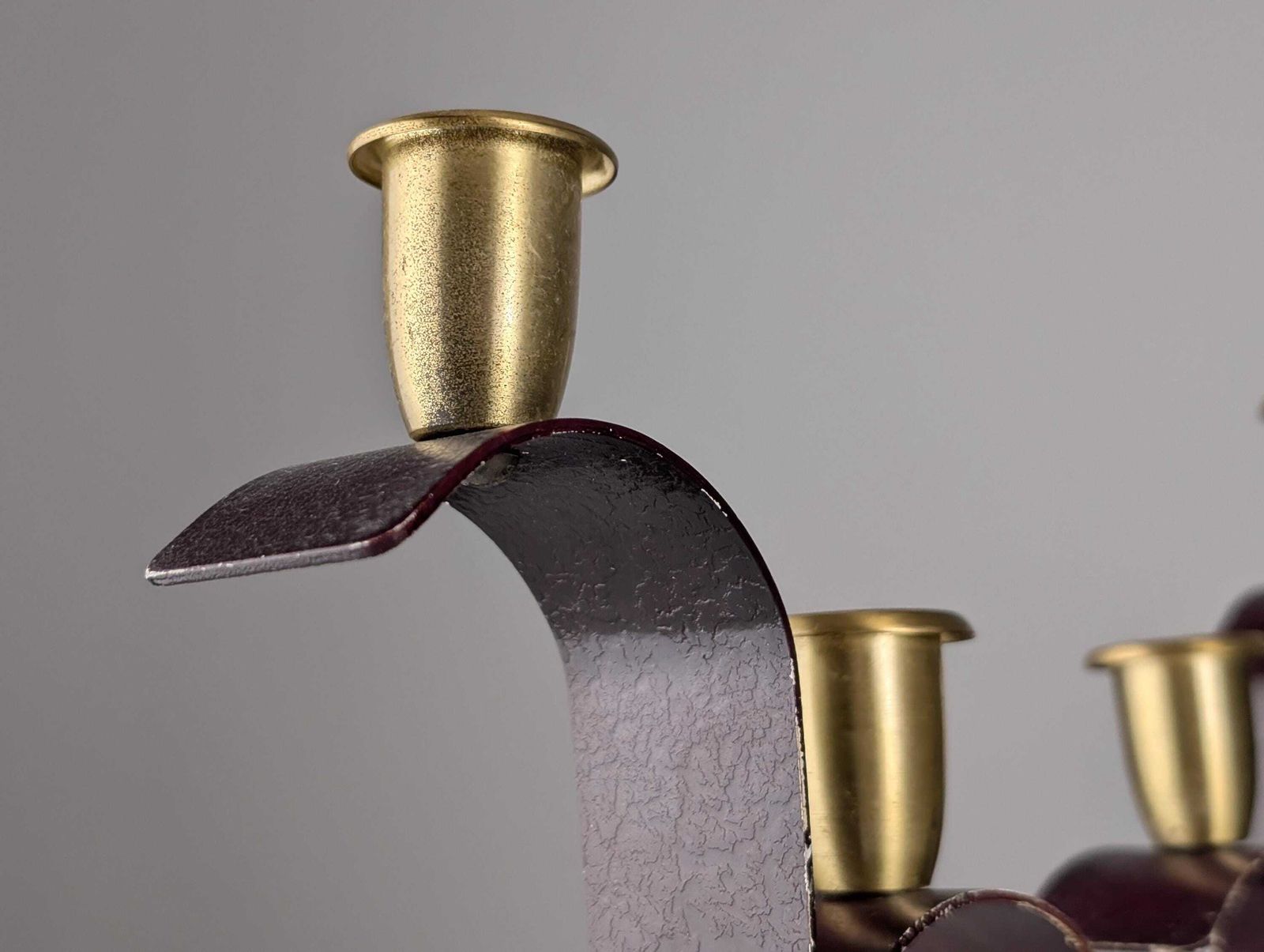 Pair Of Sculptural Bronze Candlesticks By Karl Hagenauer, 1940s photo Home Decor