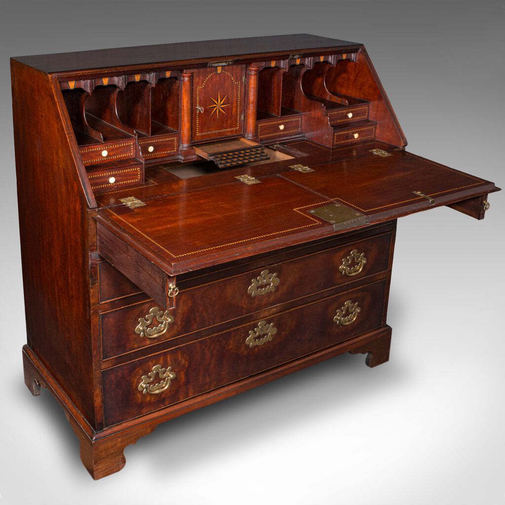 Rare Antique Barrister's Bureau, English Secretary, Escritoire, Georgian, C.1760 photo furniture