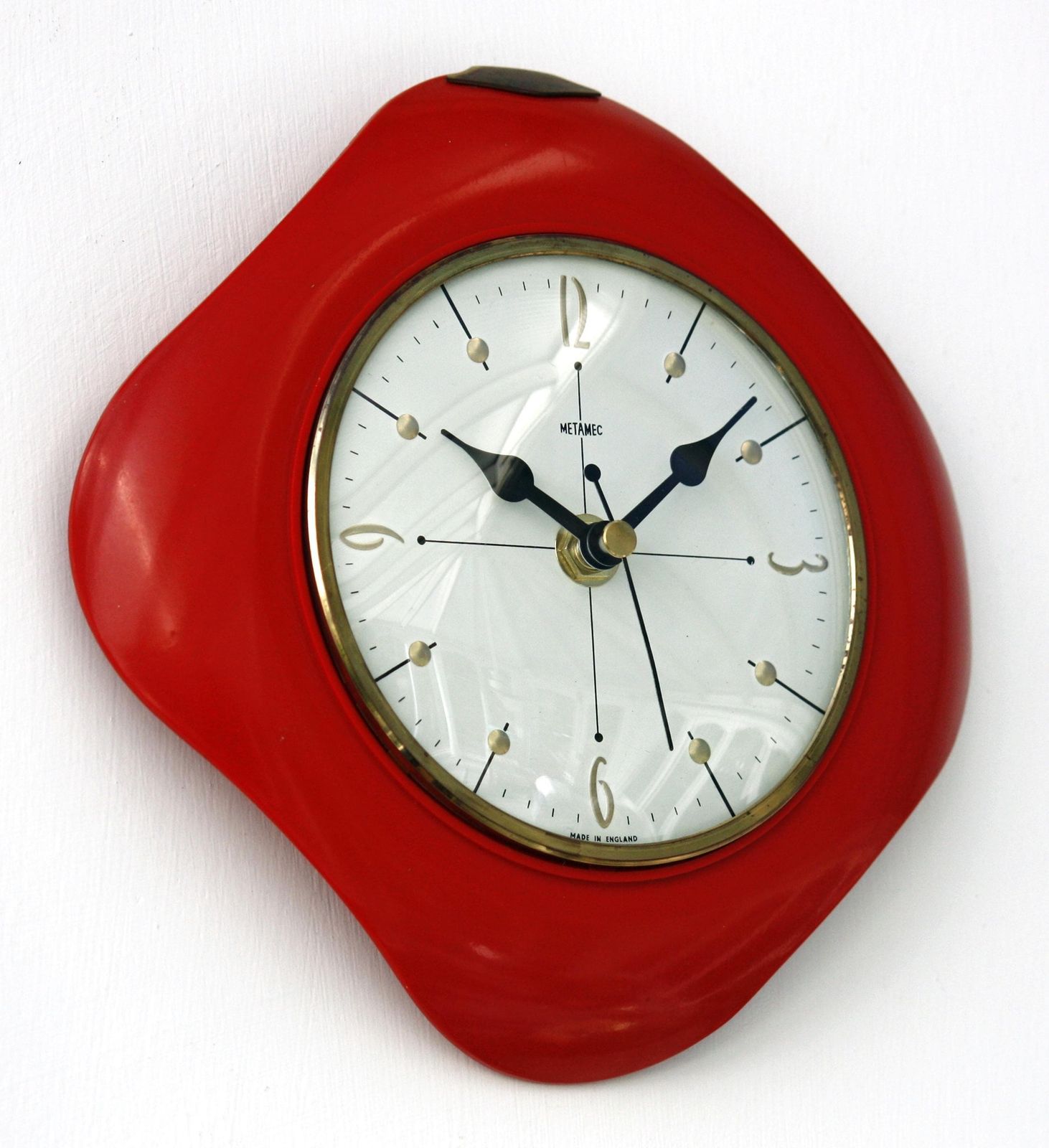 Vintage Metamec Wall Clock   19cm Red Retro Mid Century Clock Gift Kitchen Clock Off The Wall Clocks photo furniture