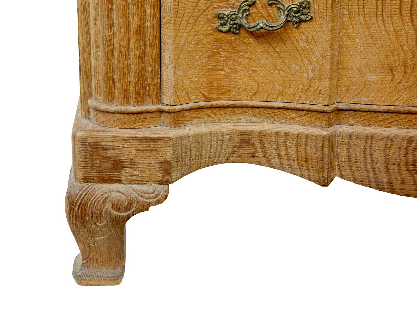 photo for sale Mid Century Baroque Revival Solid Oak Chest Of Drawers