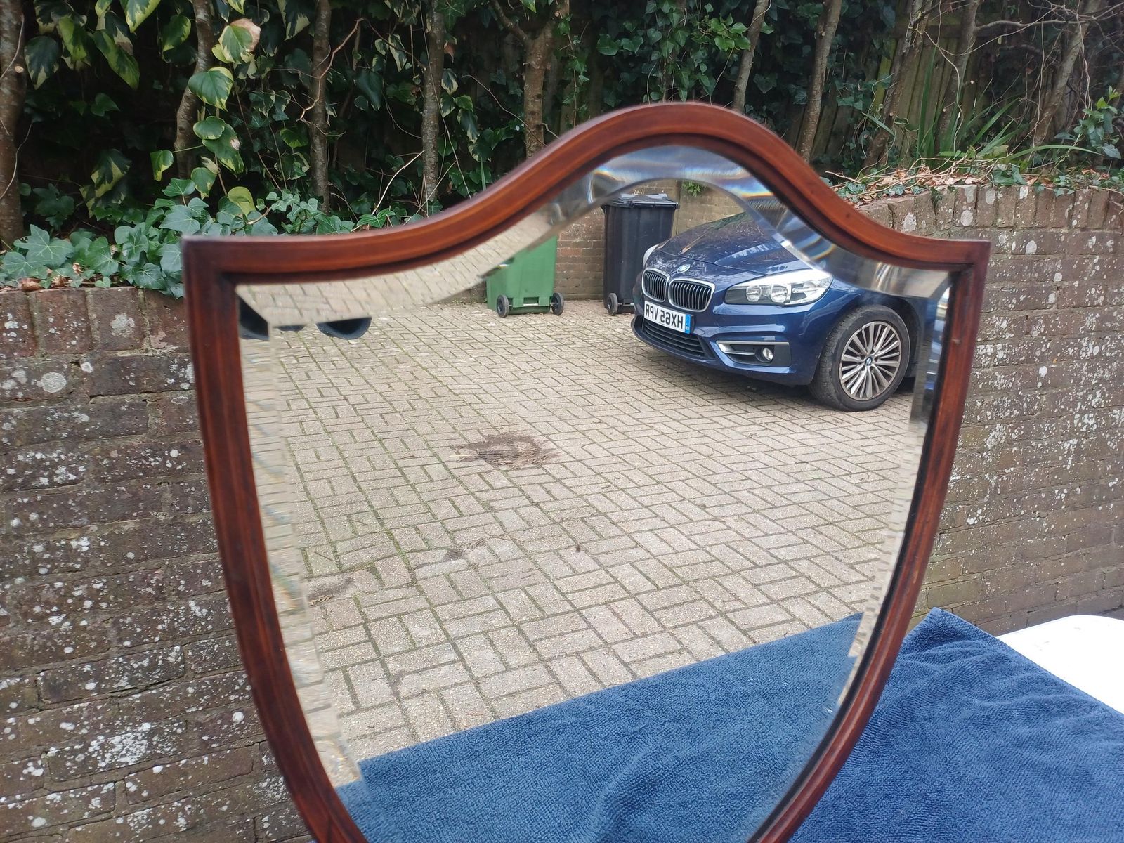 Victorian Solid Mahogany Swivel & Tilting Dressing Table Mirror Shield Bevelled Glass Antique C1870 Rare Quality photo vinterior