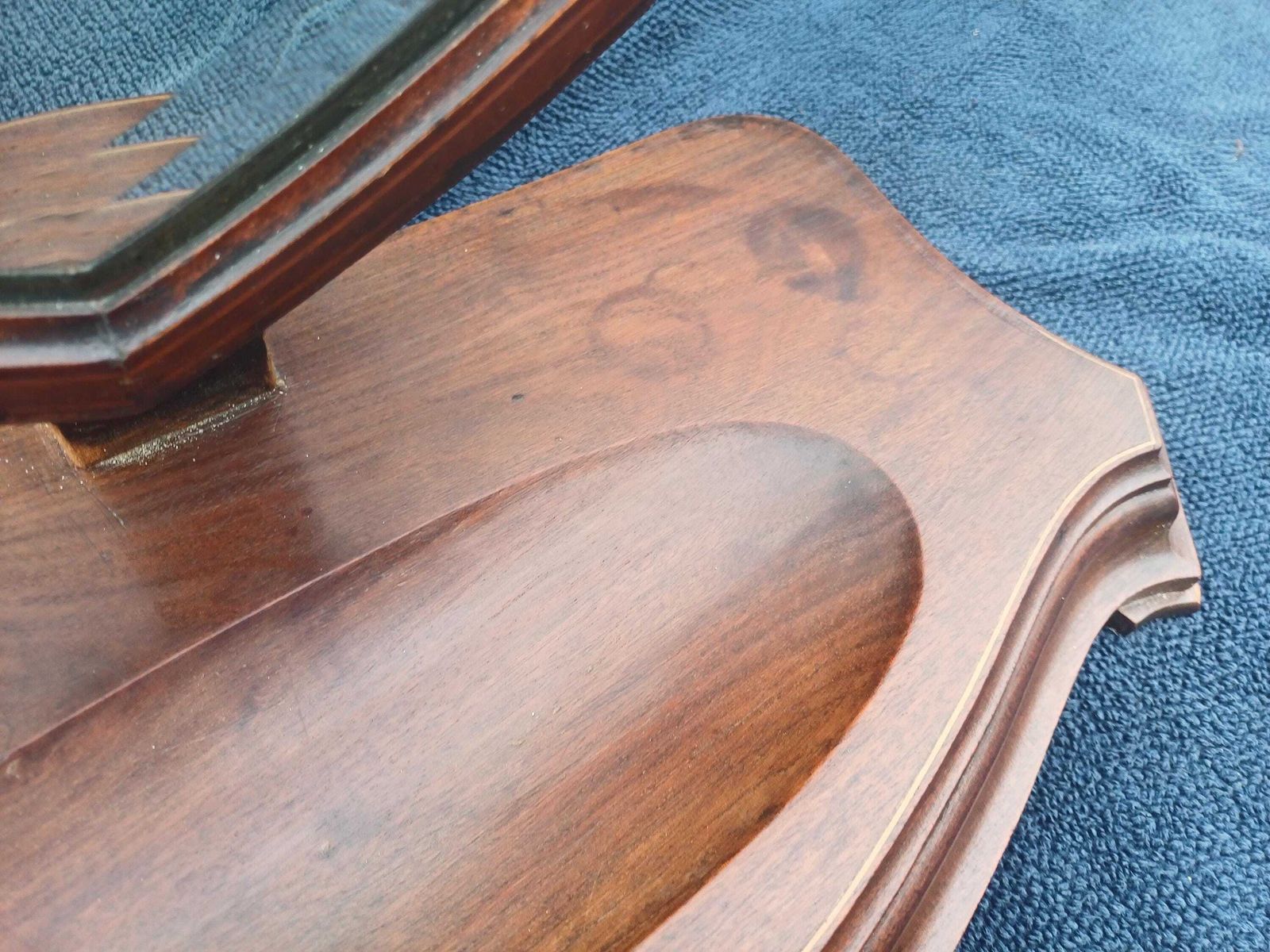 photo for sale Victorian Solid Mahogany Swivel & Tilting Dressing Table Mirror Shield Bevelled Glass Antique C1870 Rare Quality